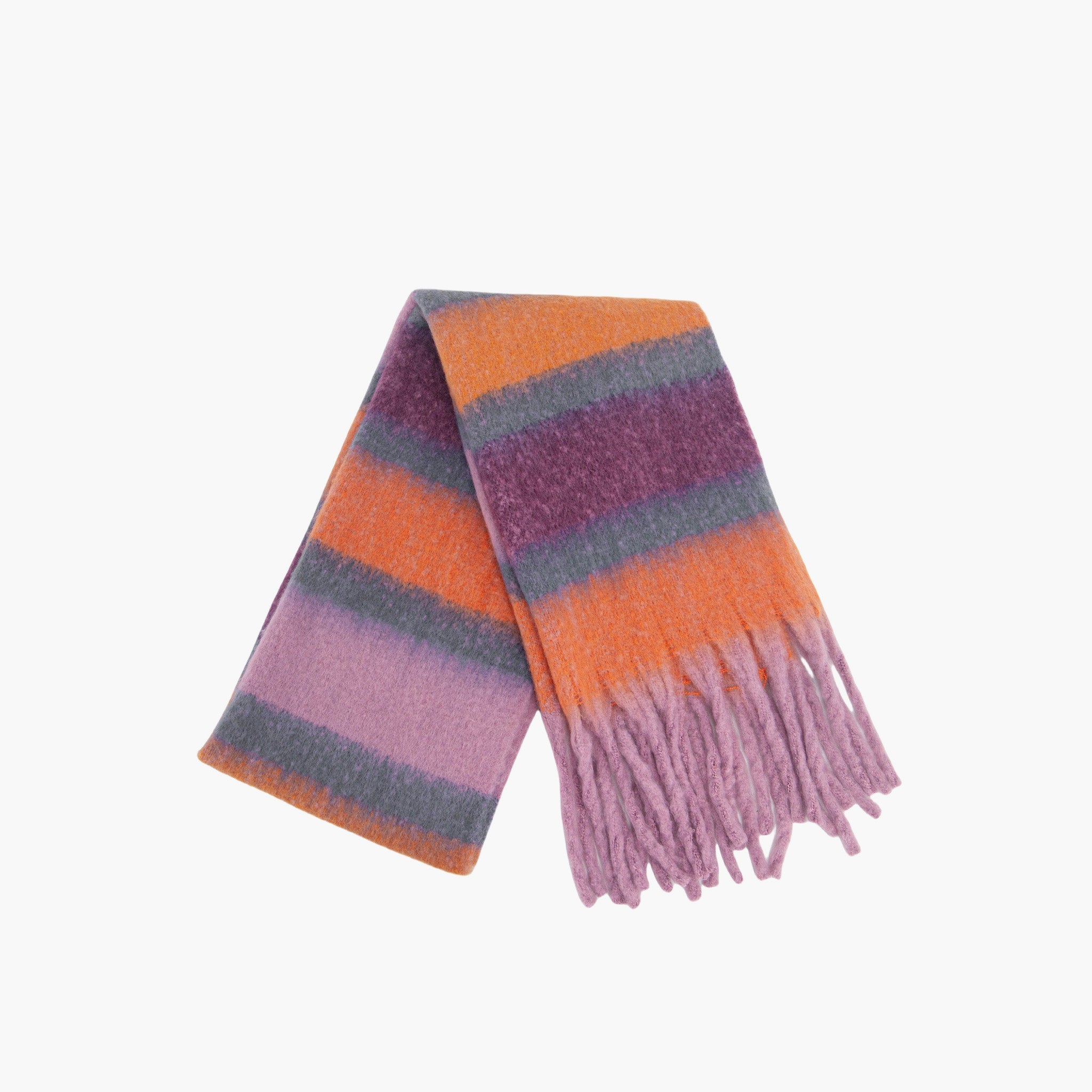 blair-lilac-orange-colour-block-stripe-heavyweight-scarf-folded
