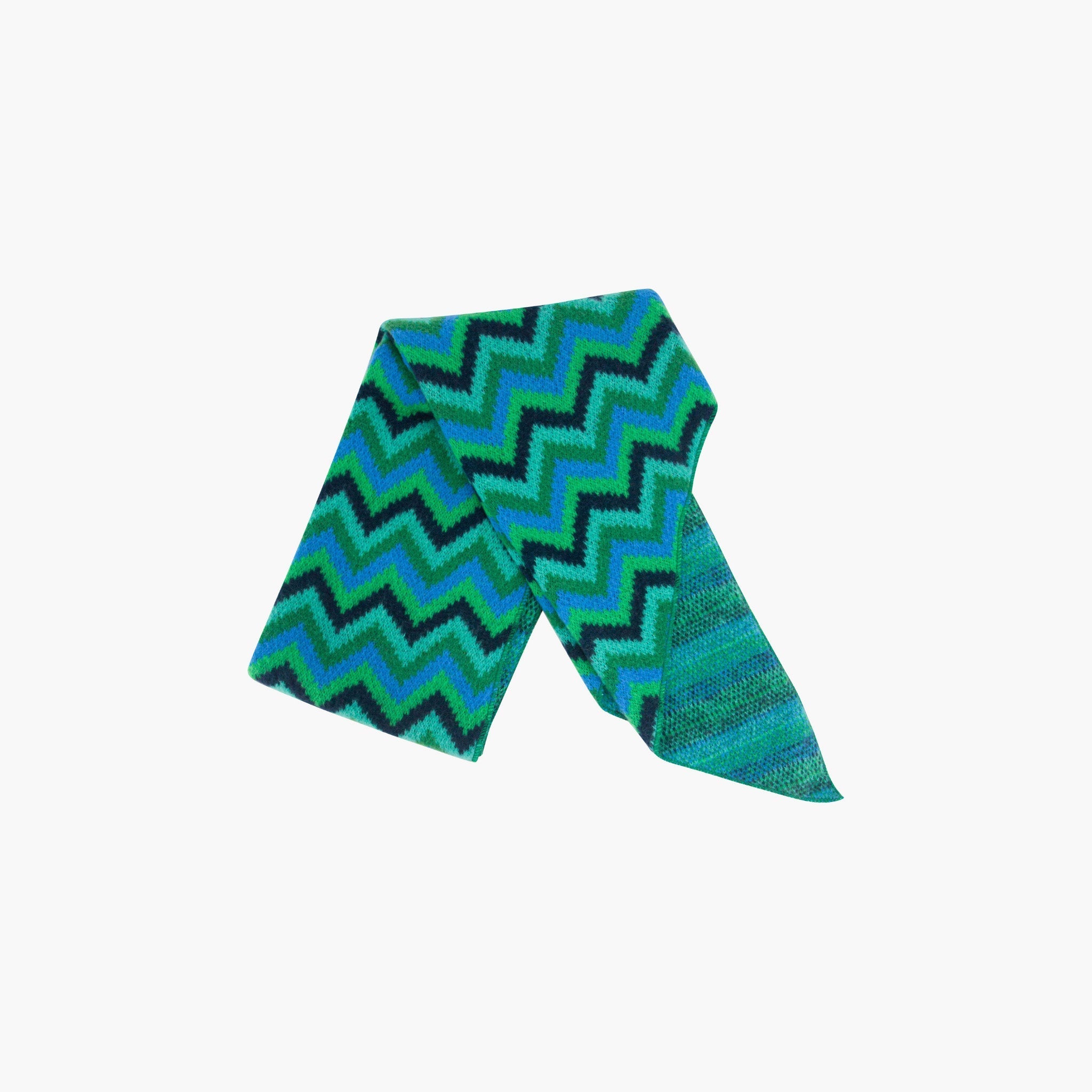 Bobbie Blue/Green Zig-Zag Heavyweight Scarf