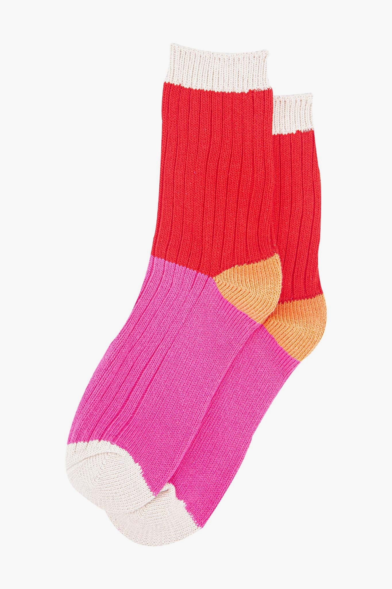womens-mid-calf-socks-red-pink-colour-block-1-colourful