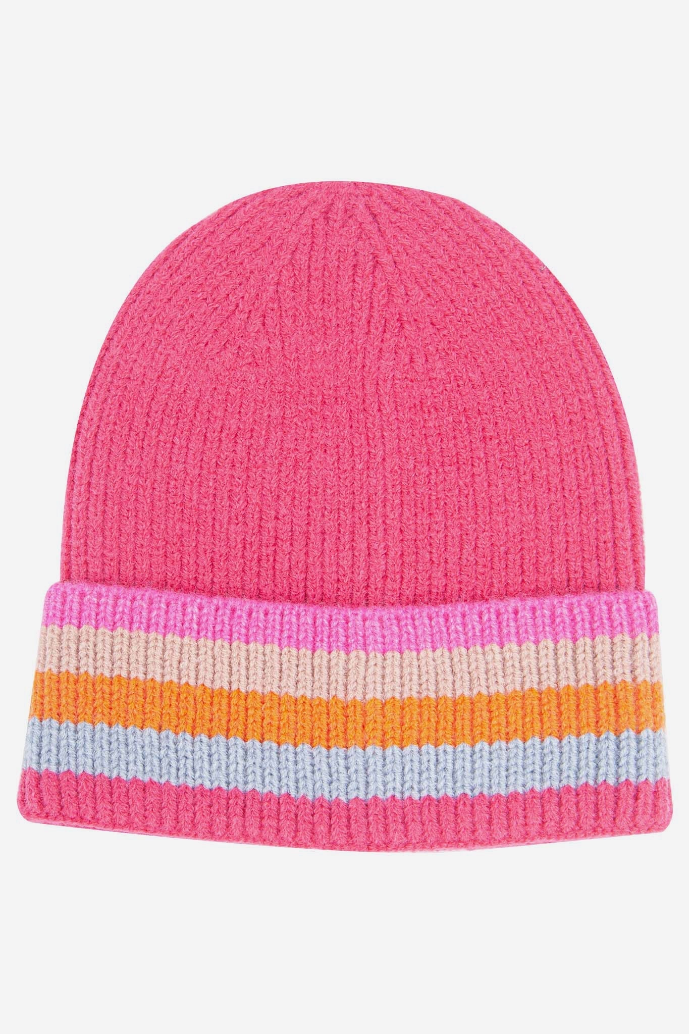 delta-hot-pink-rainbow-stripe-beanie-hat-colourful-rim