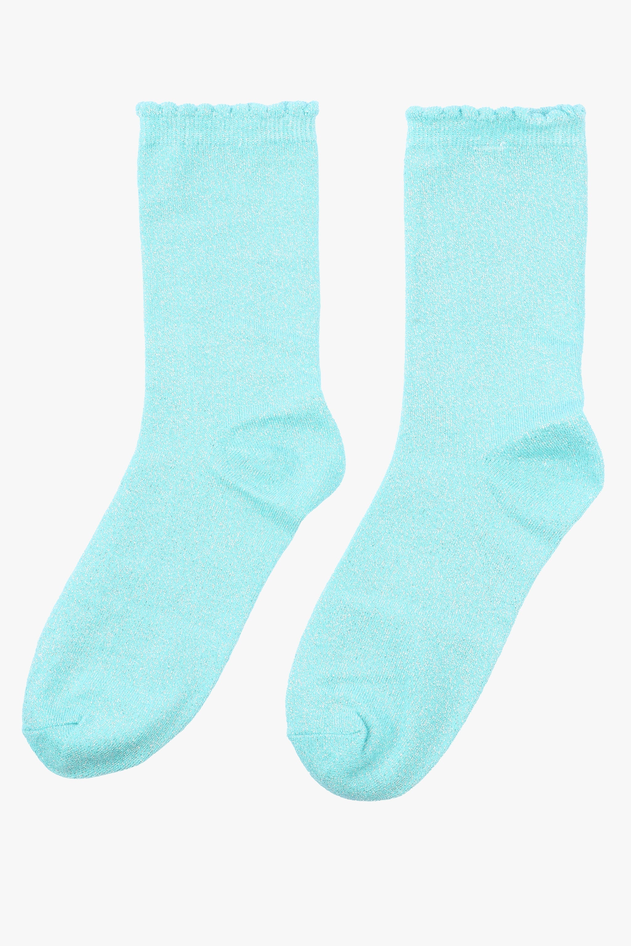 duck egg blue cotton ankle socks
