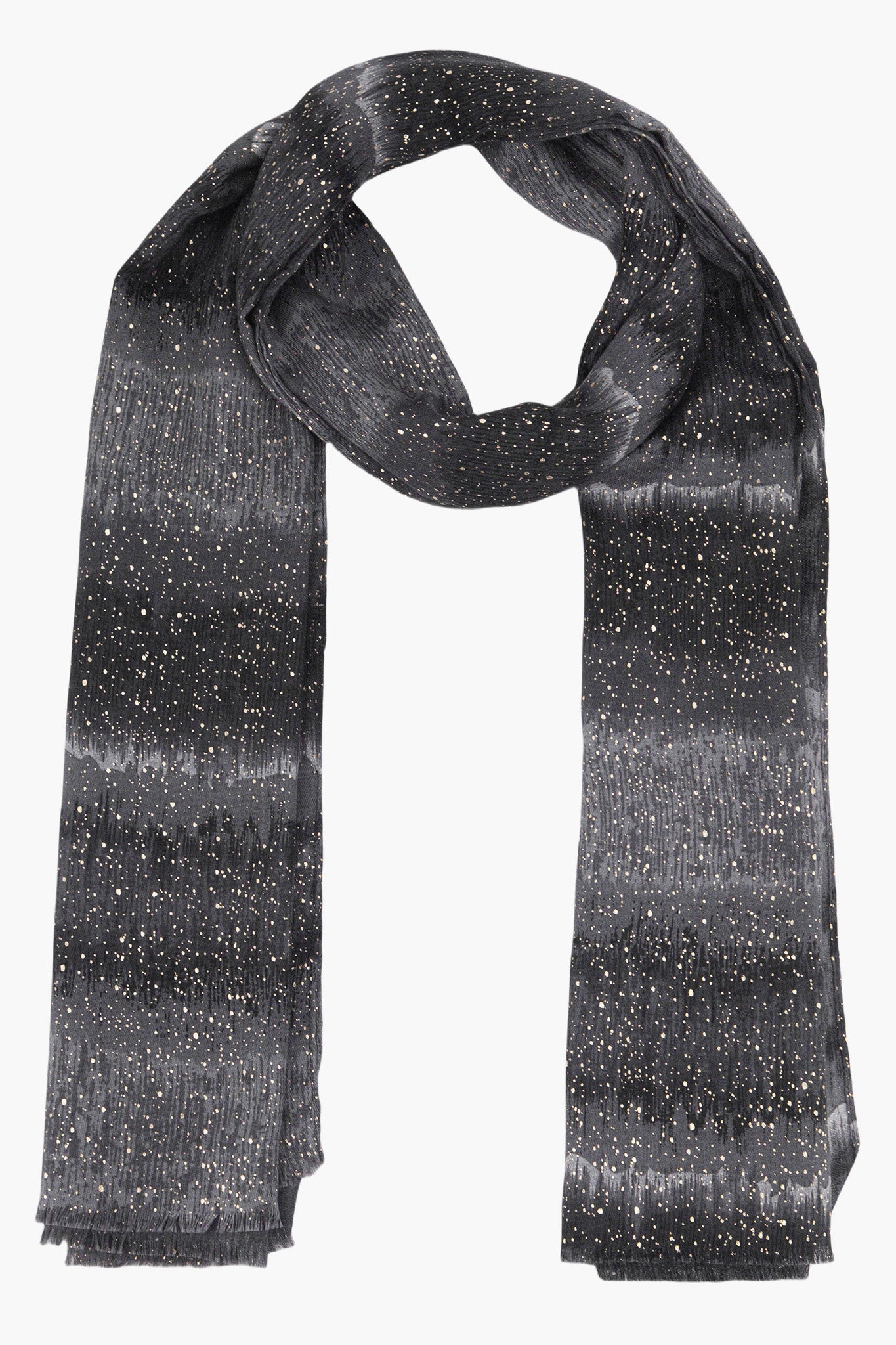 tierney-black-ombre-stripe-lightweight-scarf-sparkly-foil-speckles