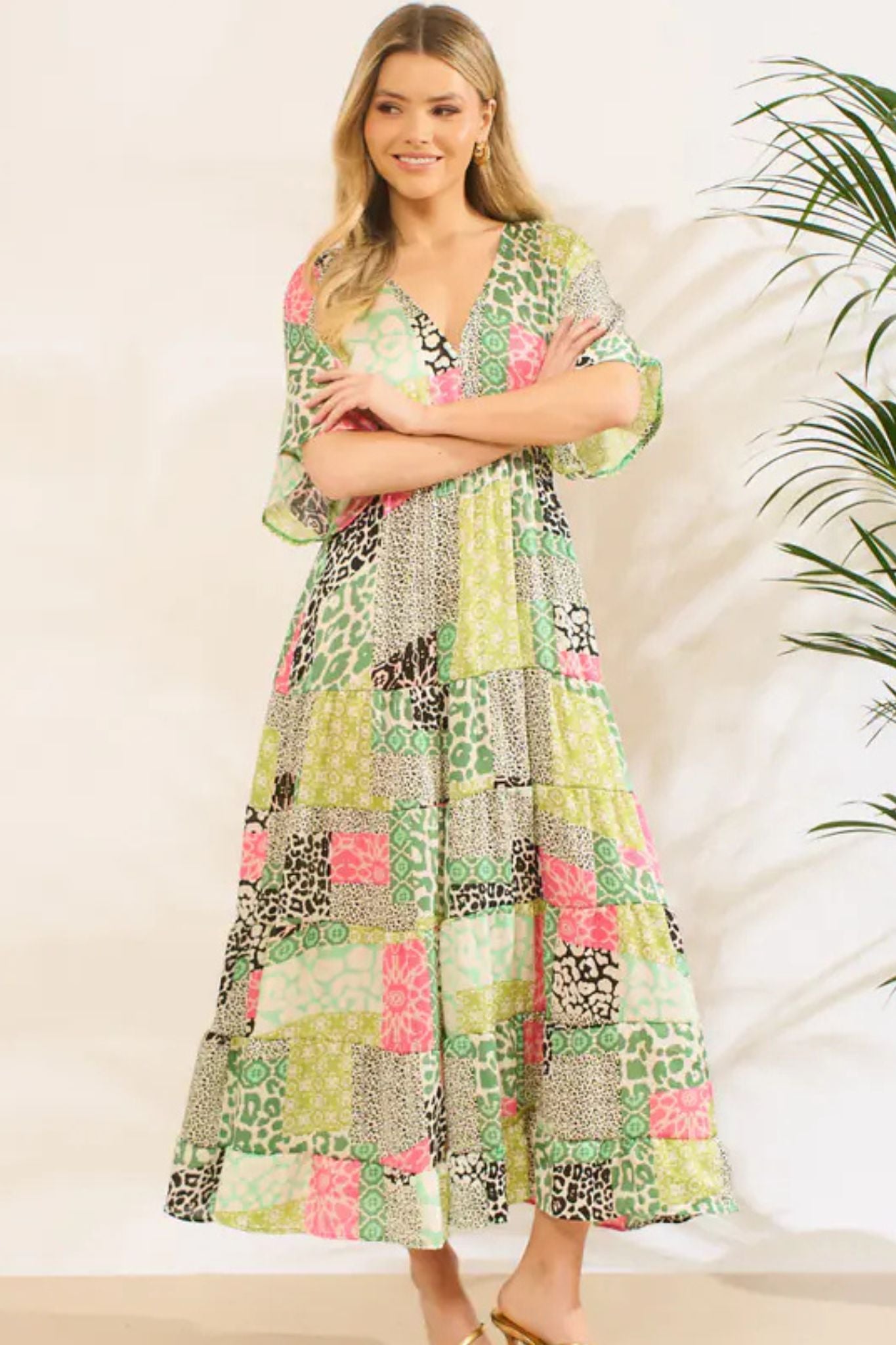 sienna-maxi-kaftan-dress-green-patchwork-1