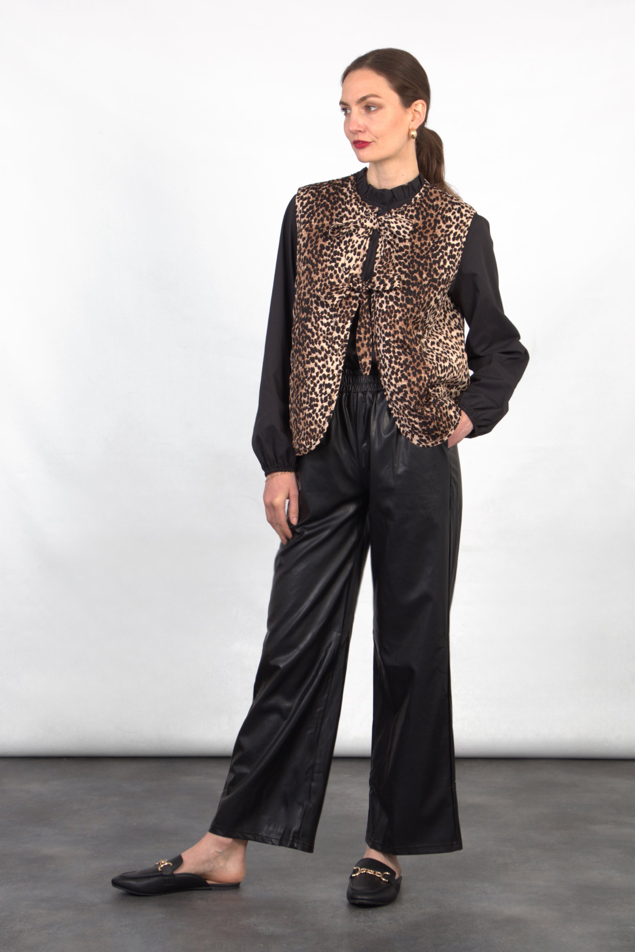 Noa Quilted Gilet - Neutral, Leopard