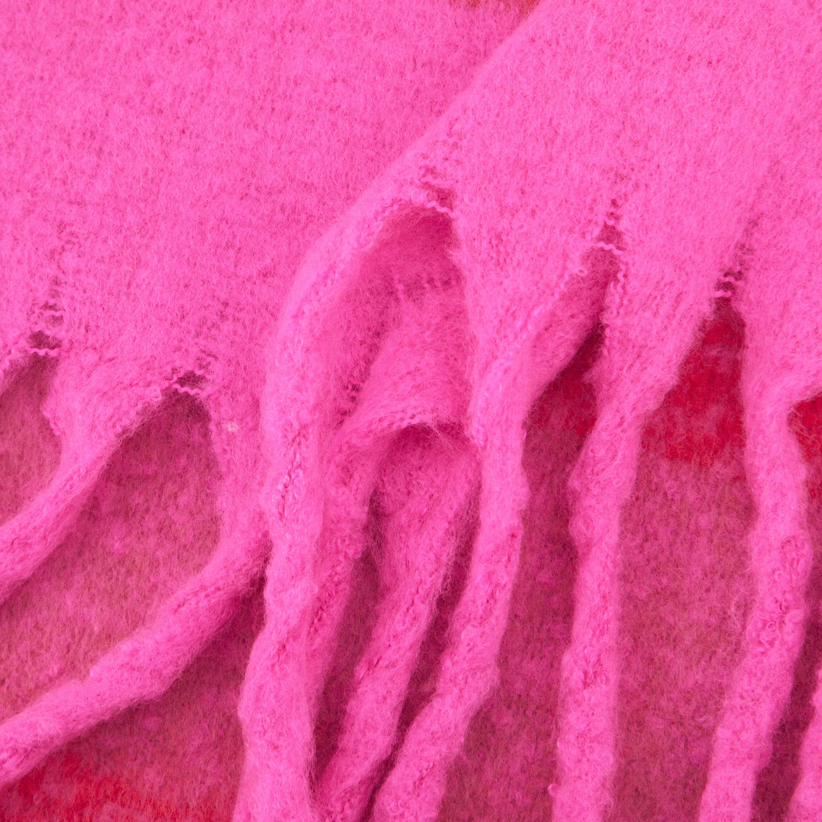 close up of the soft viscose knitted material of the winter blanket scarf