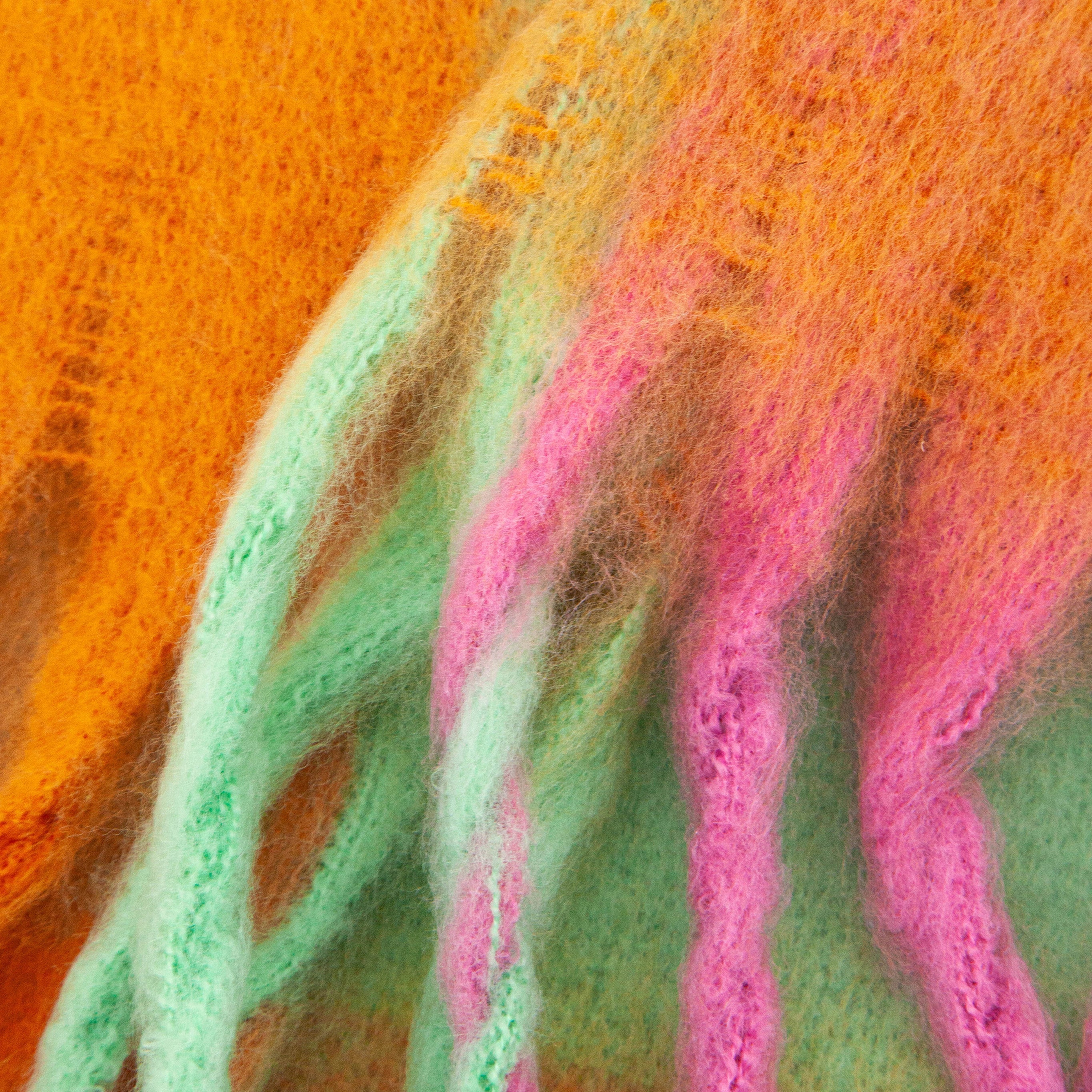 close up of the soft viscose knitted material of the winter blanket scarf