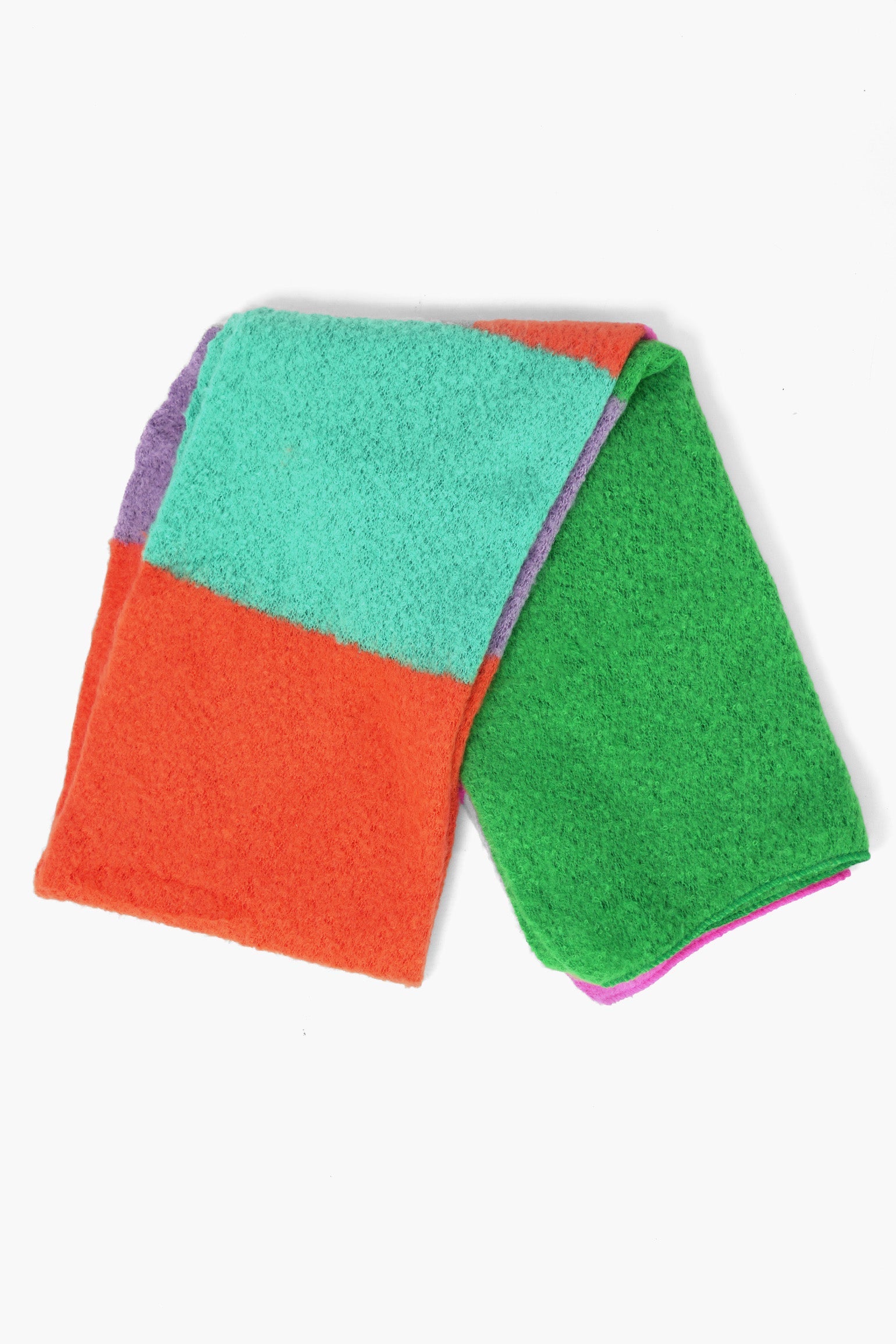 nellie-heavyweight-scarf-orange-green-colour-block-folded