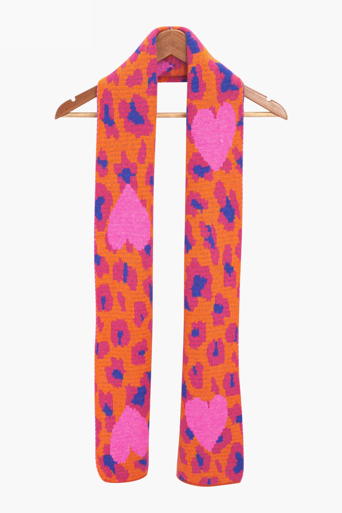 wylda-hot-pink-leopard-and-hearts-heavyweight-scarf-draped-coat-hanger