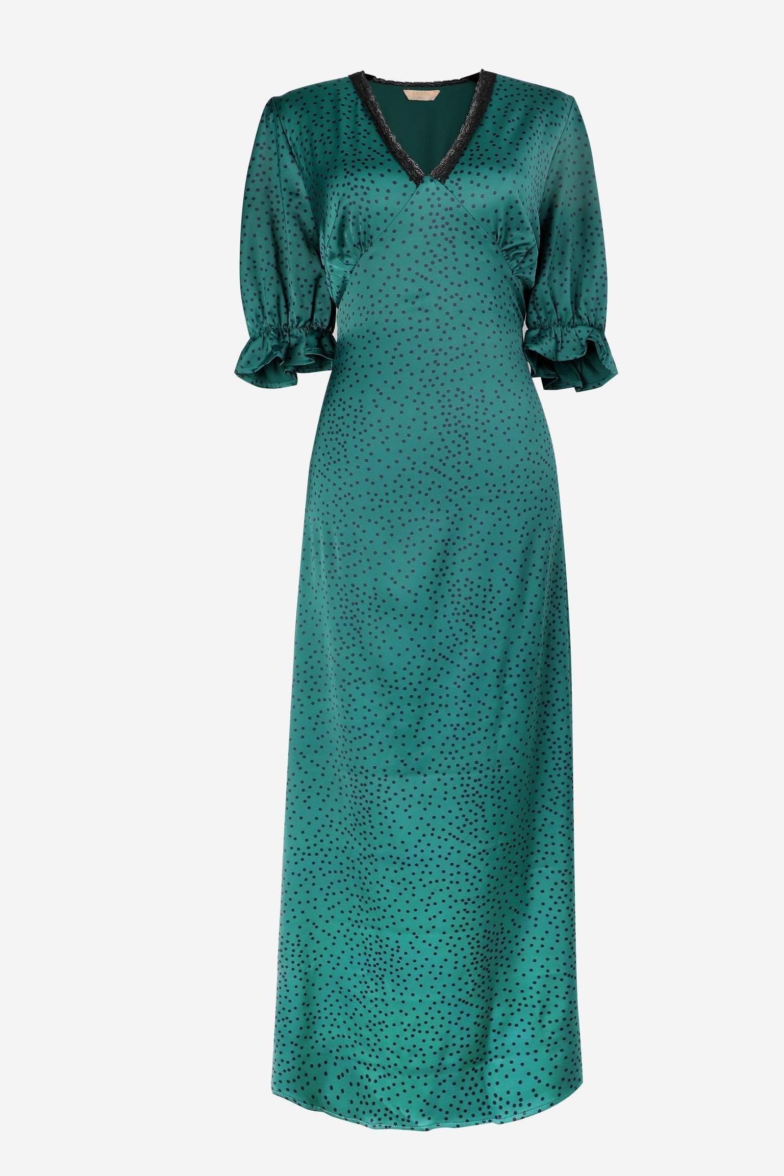 elise-v-neck-tea-dress-green-teal-polka-dot