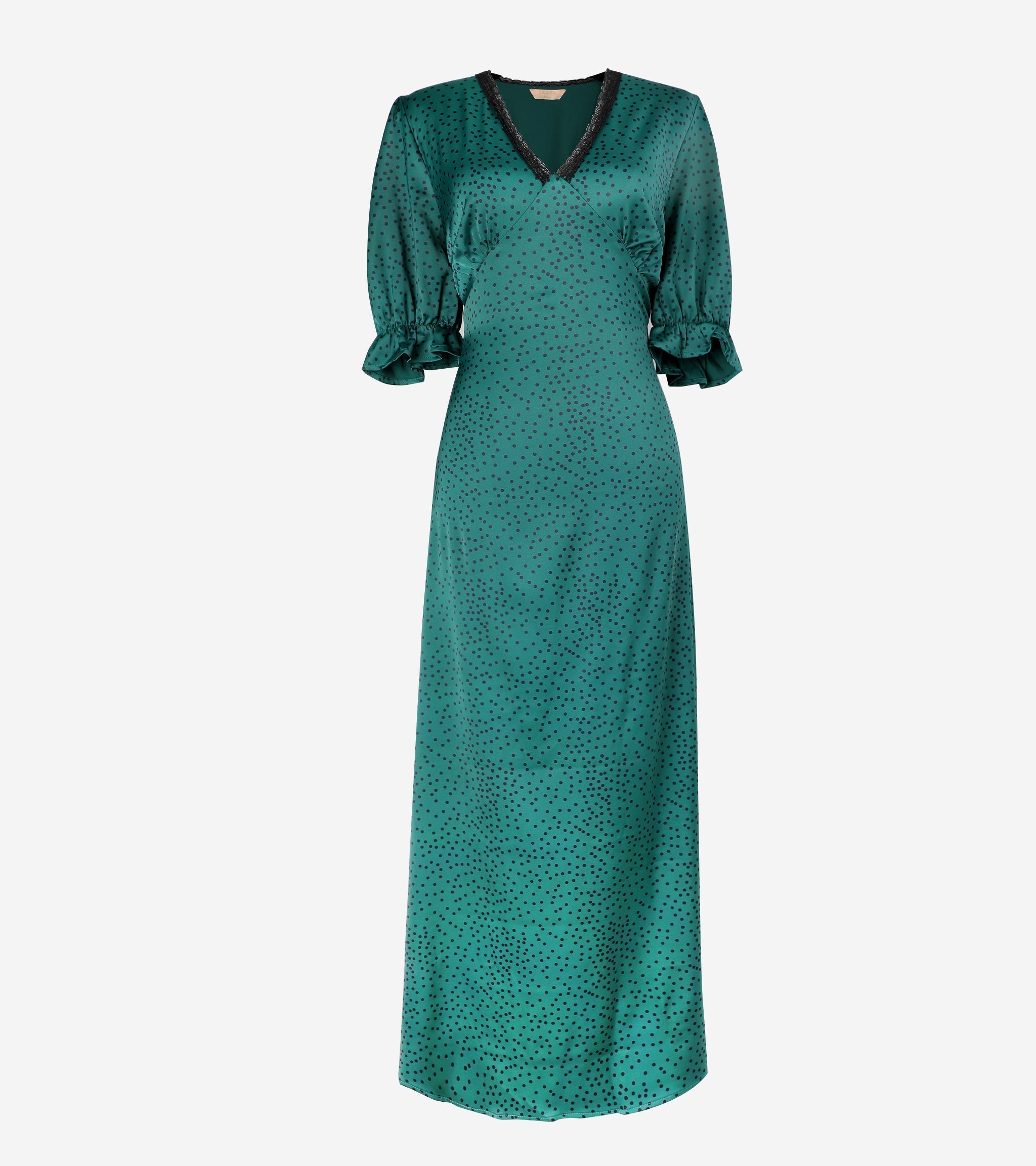elise-v-neck-tea-dress-green-teal-polka-dot