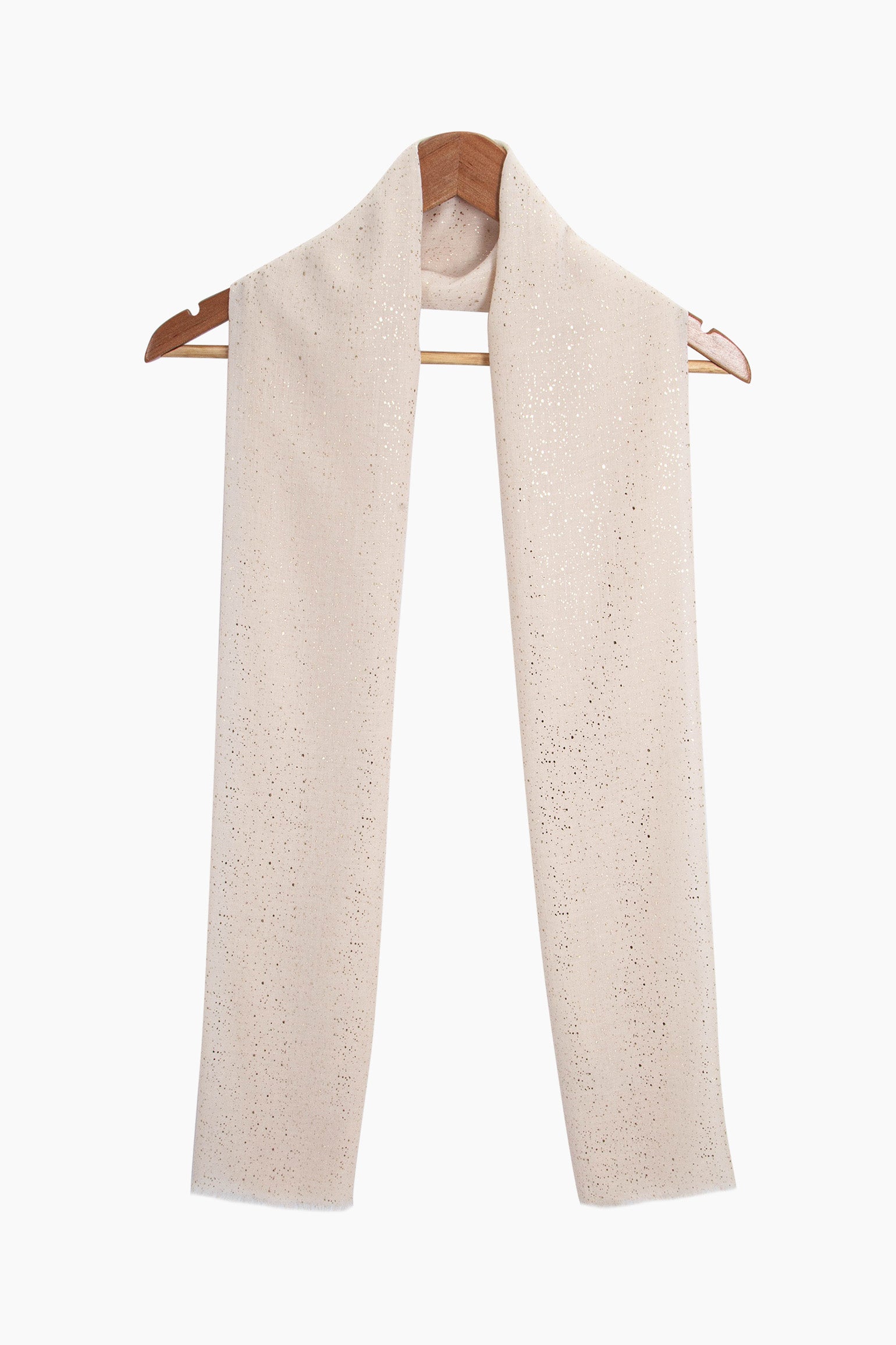 marisol-lightweight-scarf-cream-glitter-draped-around-a-coat-hanger