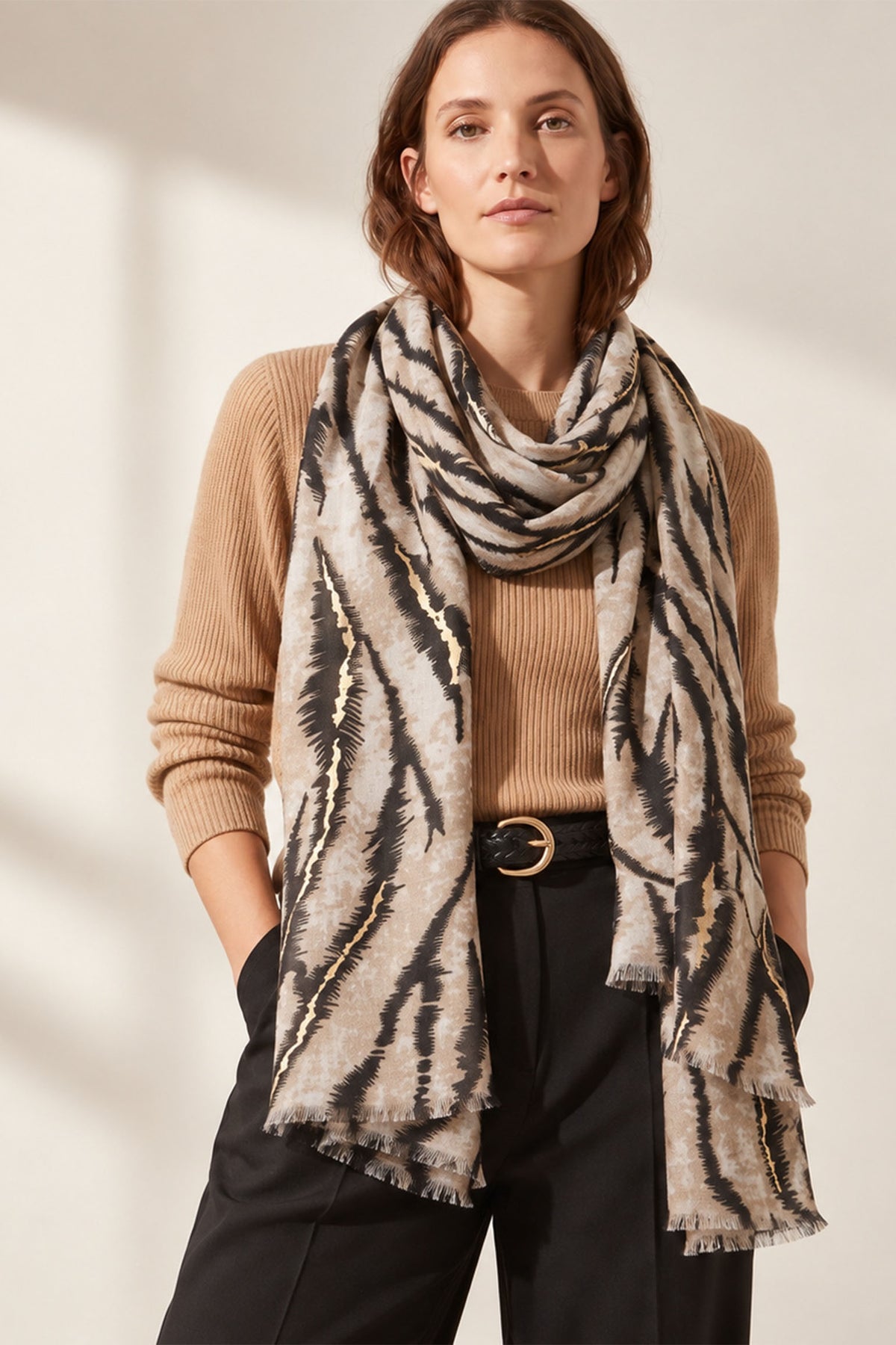 cream-tiger-stripe-lightweight-scarf