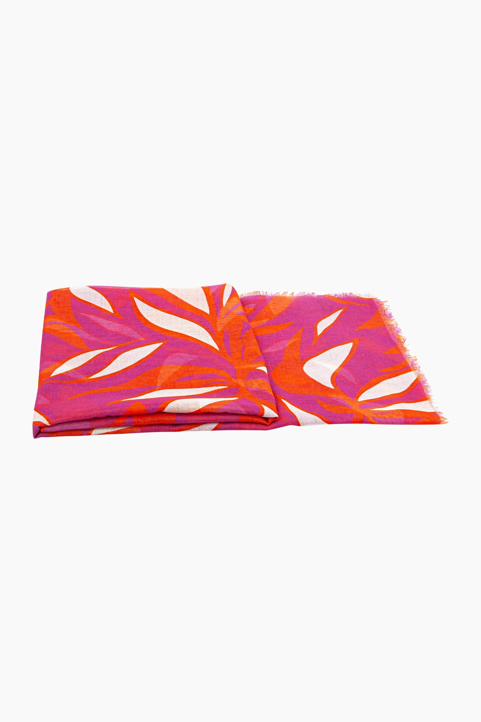 Tropical-Floral-Lightweight-Scarf-in-Pink-Side