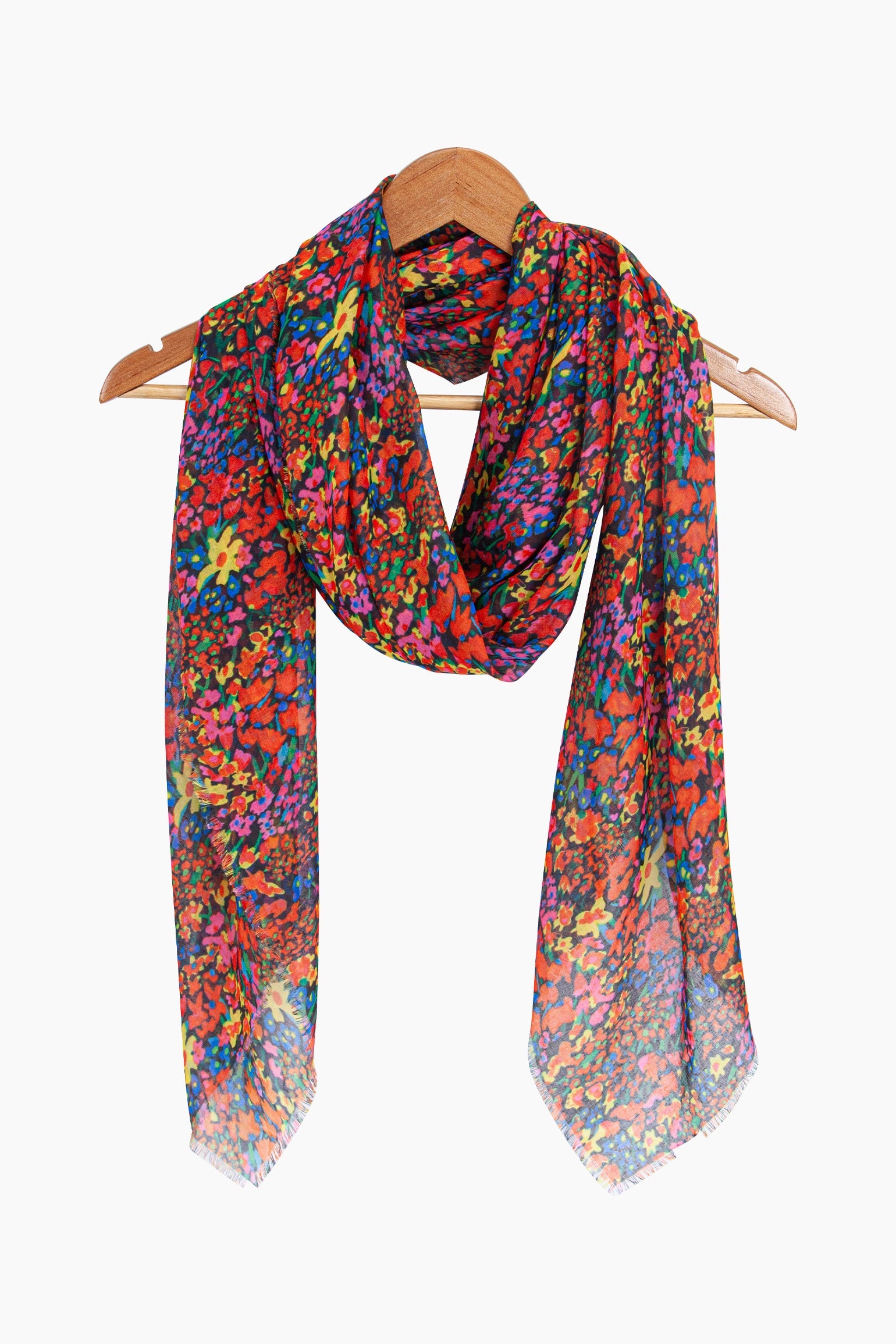 Ditsy-Floral-Lightweight-Scarf-in-Multi-On-Hanger