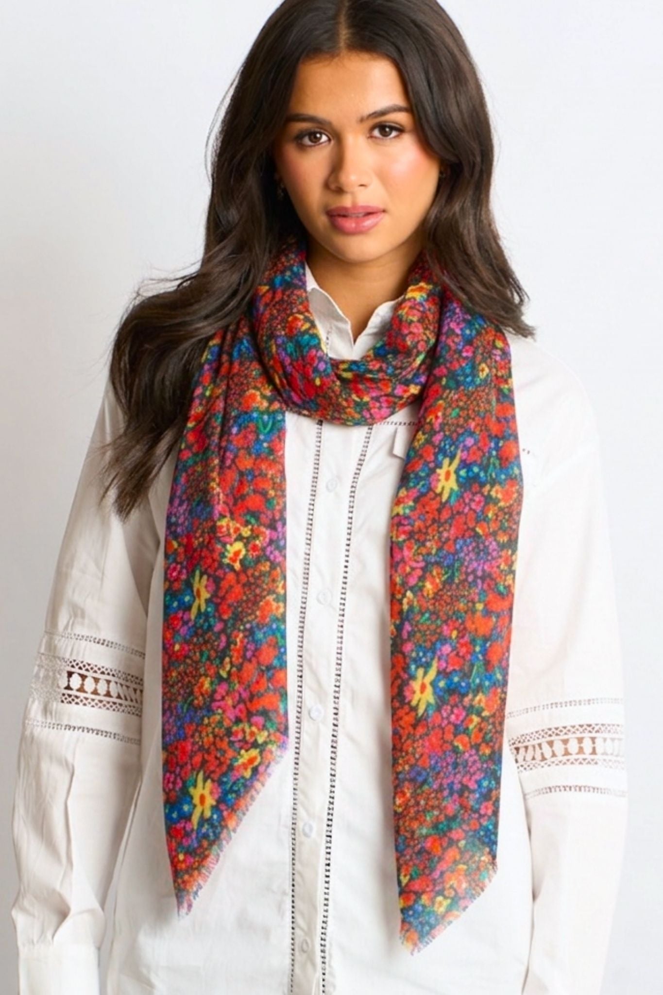 Ditsy Floral Lightweight Scarf in Multi