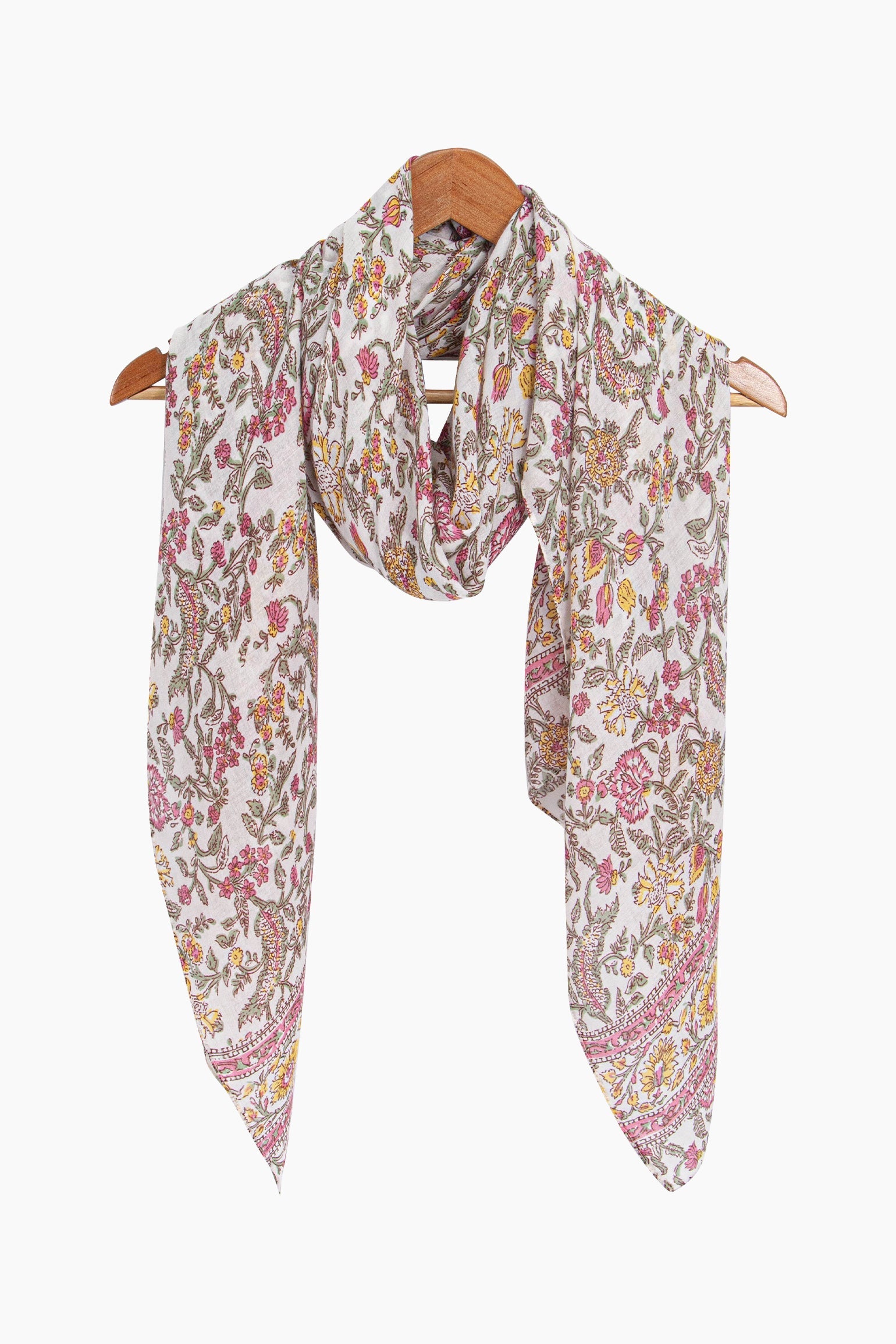 Delicate-Floral-Lightweight-Scarf-in-Neutral-Draped