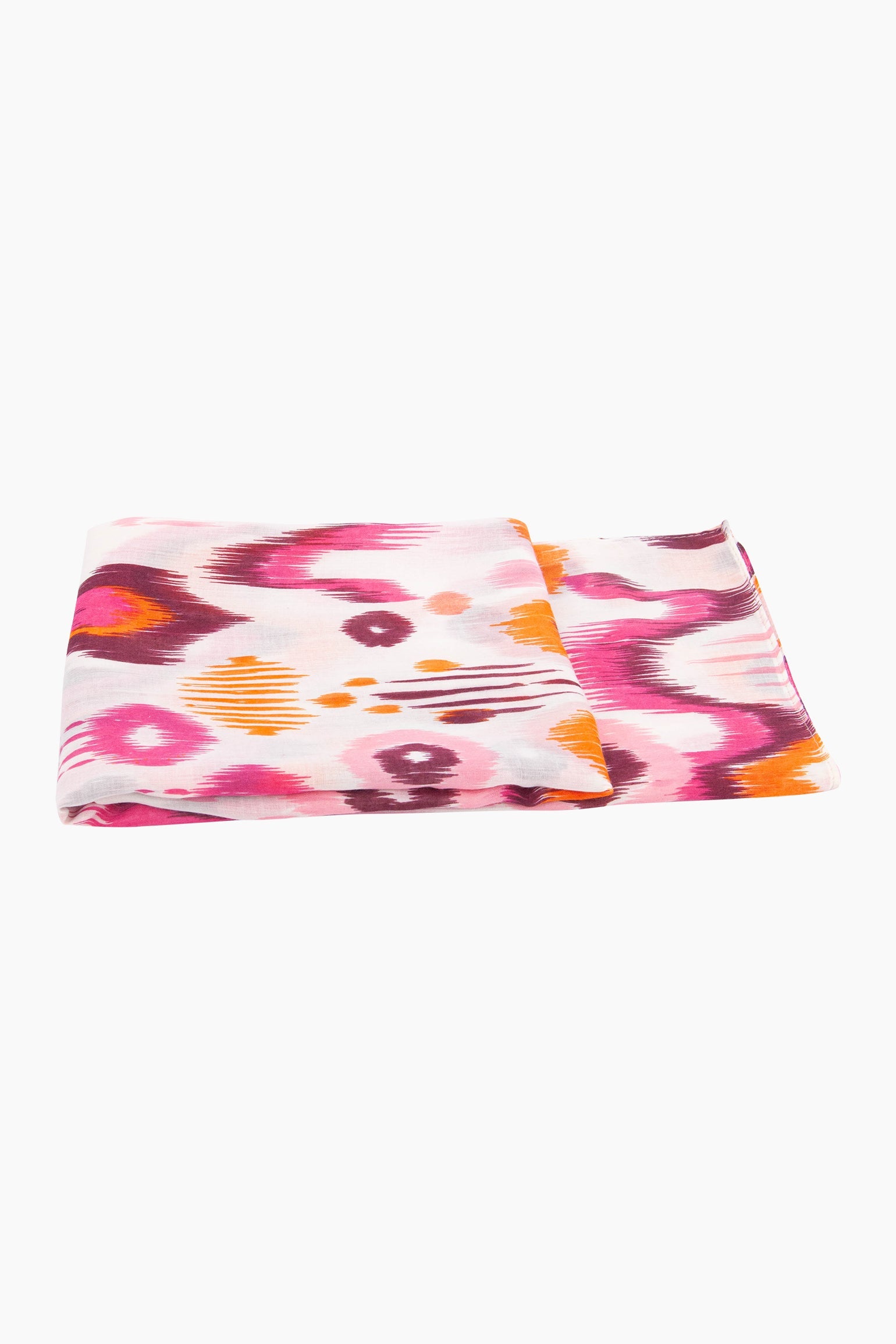 Ikat-Print-Lightweight-Scarf-in-Red-Folded-Flat