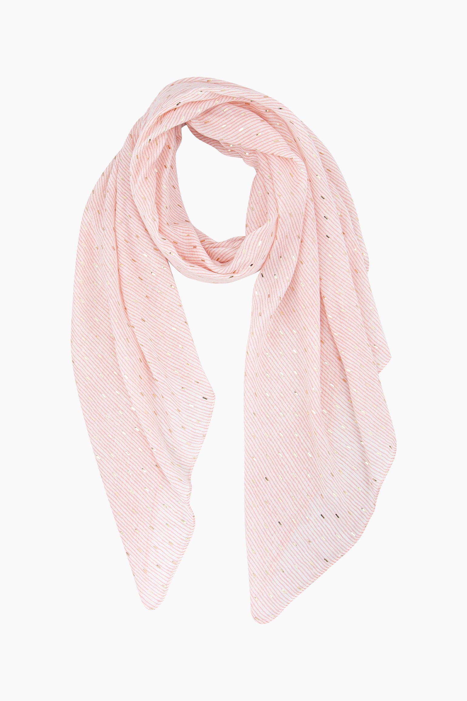 Gold-Matchstick-Print-Lightweight-Scarf-in-Red-Front