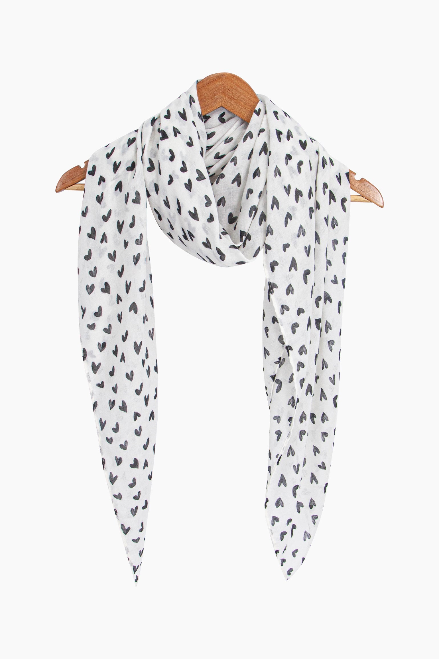 Heart-Print-Lightweight-Scarf-in-Cream/Black-Draped
