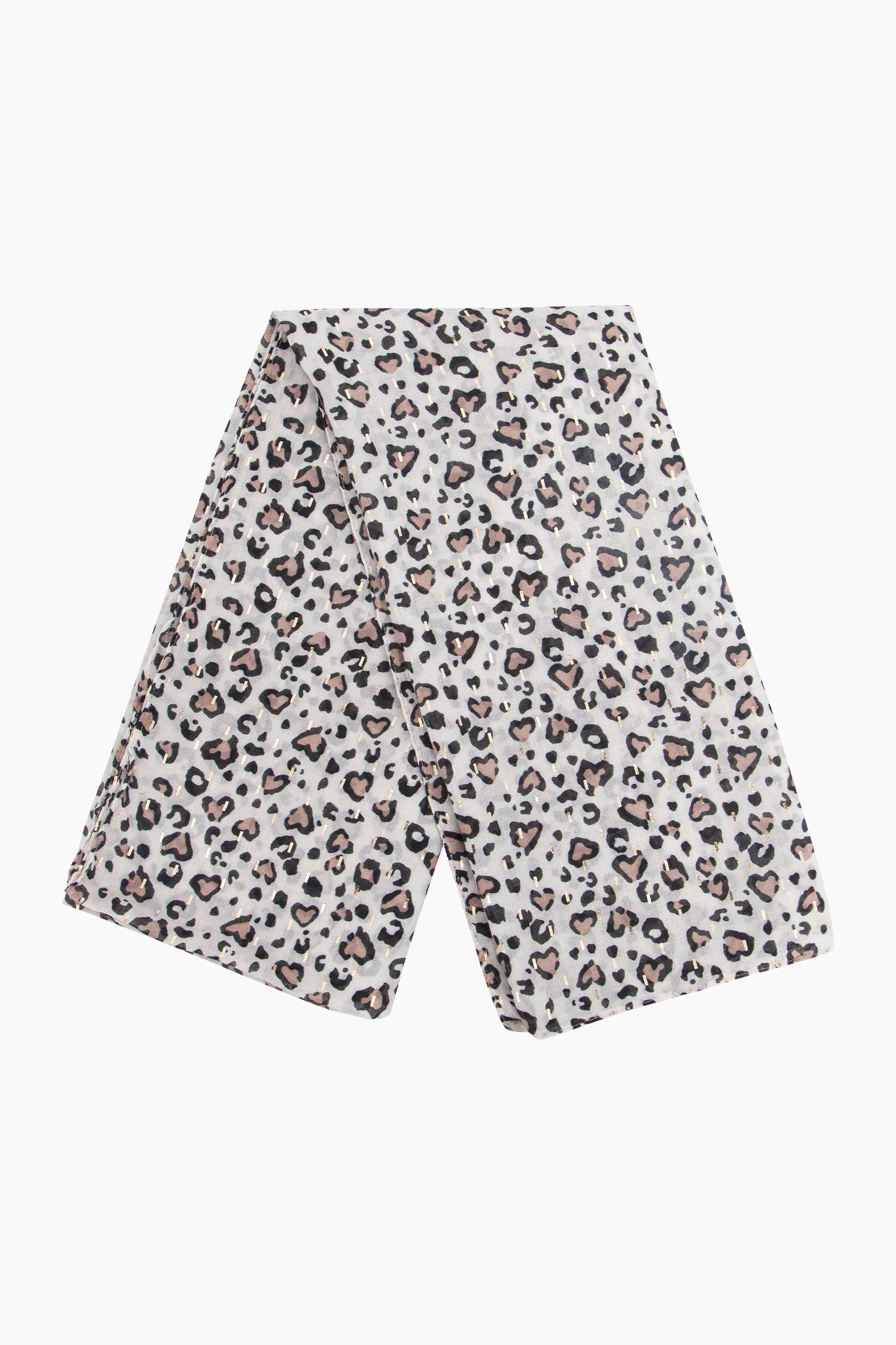 Heart-Print-Lightweight-Scarf-in-Black-Folded