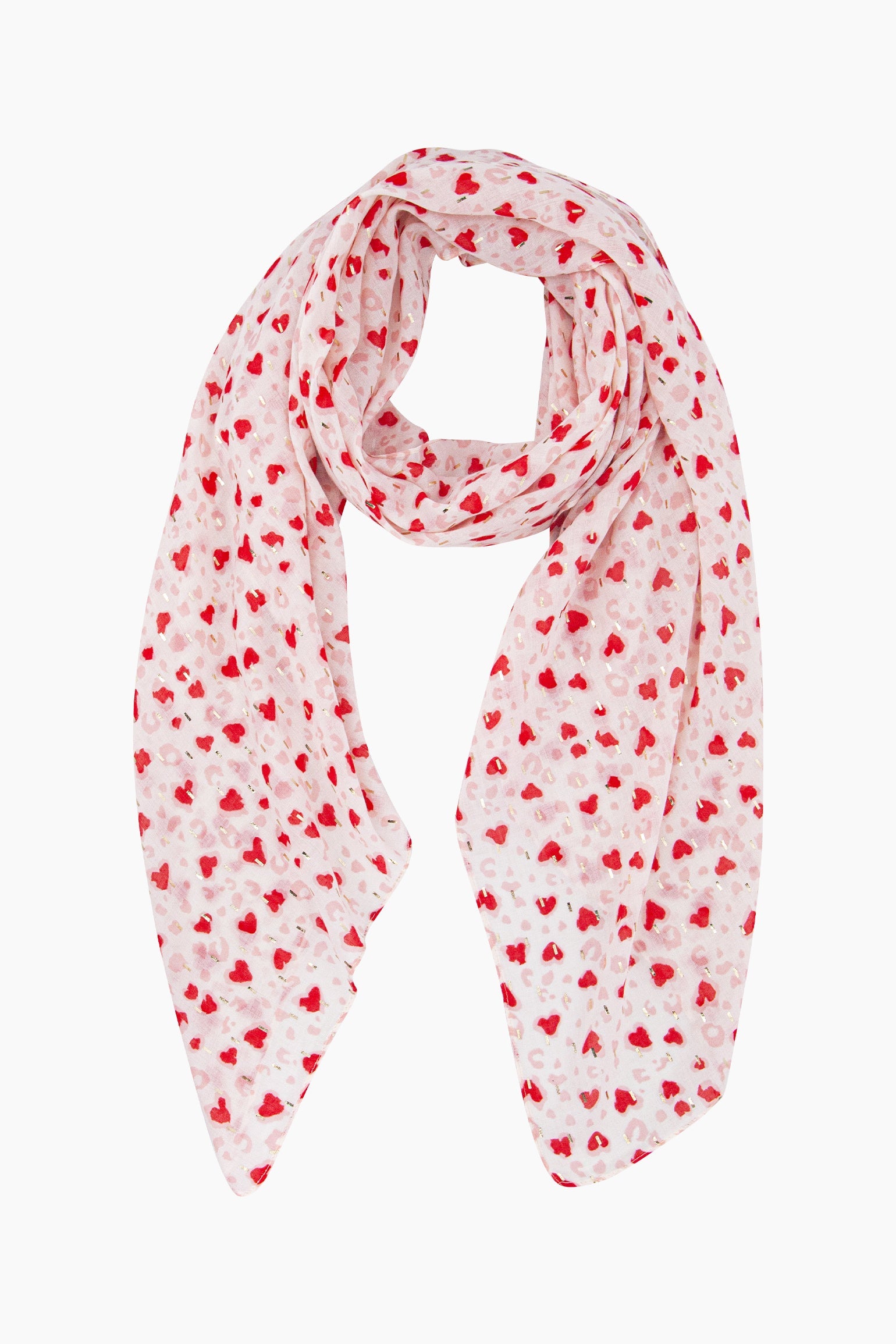 Heart-Print-Lightweight-Scarf-in-Red-Front