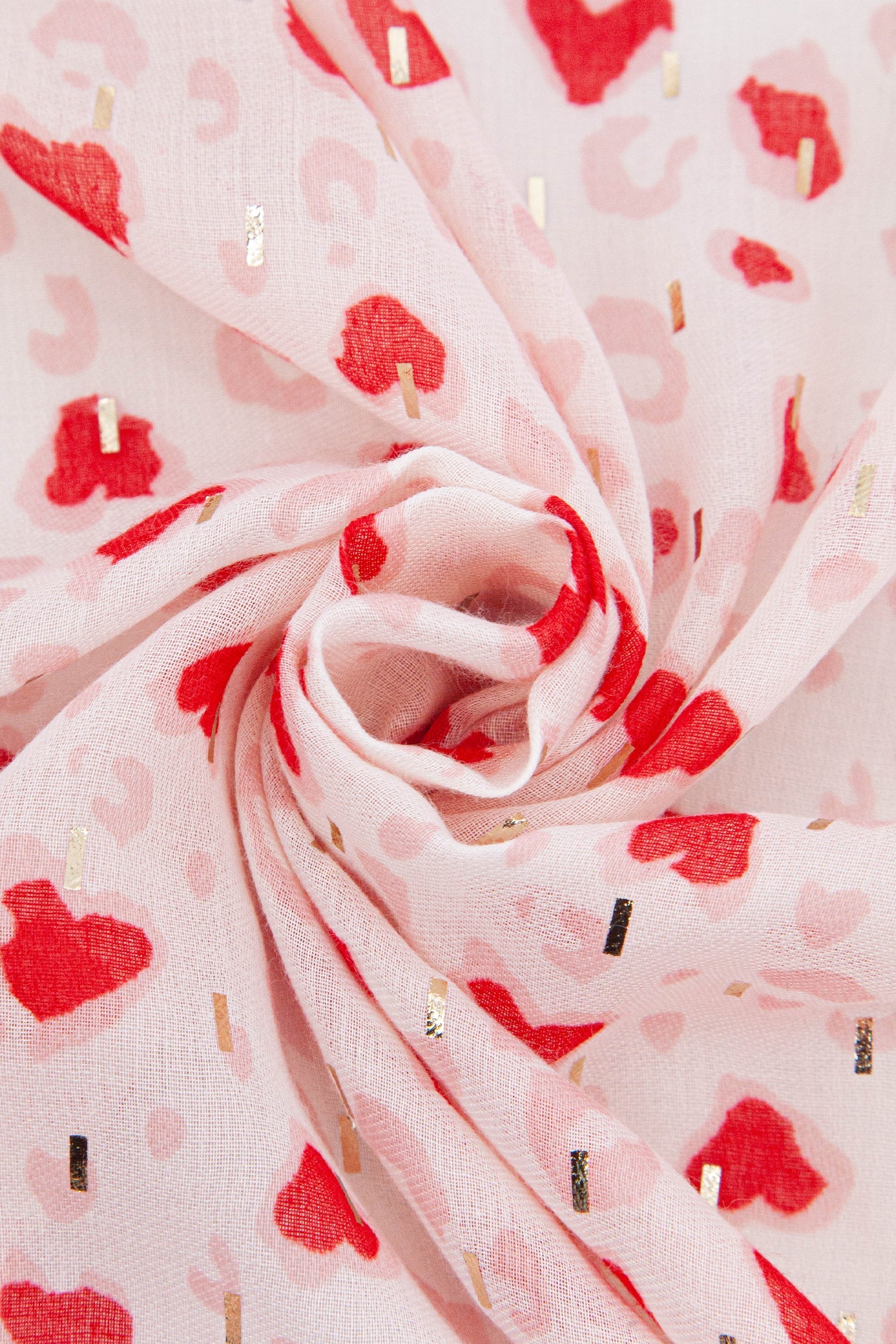 Heart-Print-Lightweight-Scarf-in-Red-Closeup