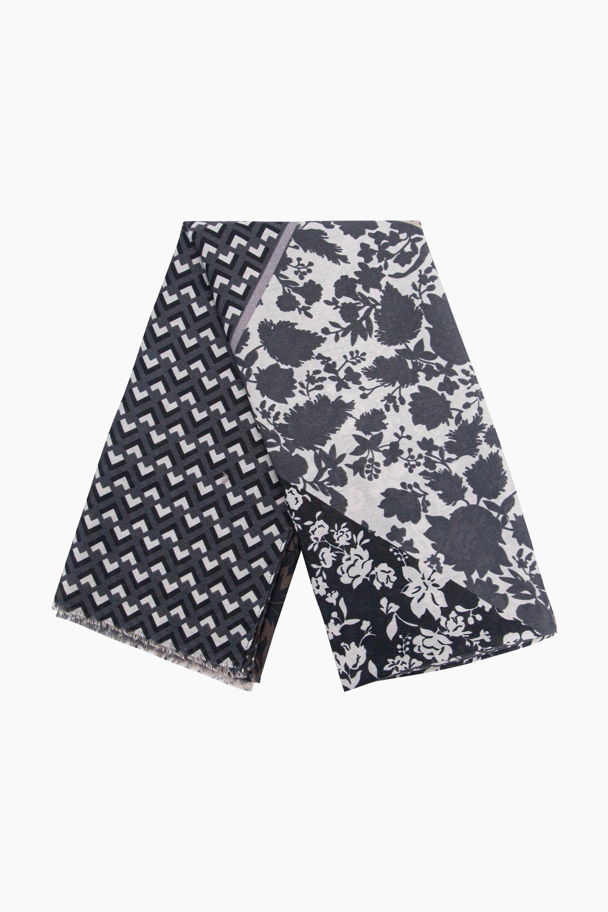Floral-Print-Lightweight-Scarf-in-Grey