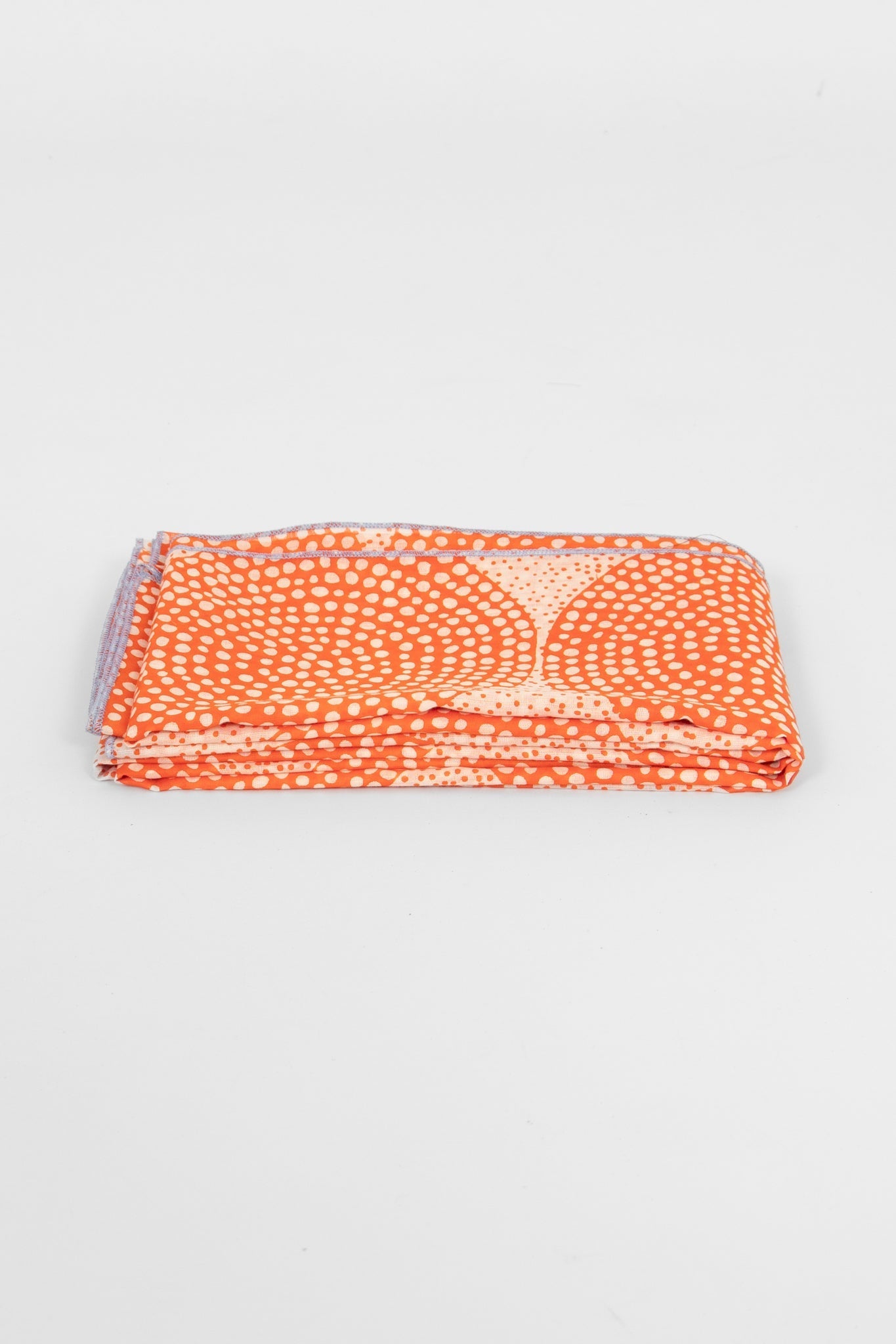 camille-lightweight-cotton-scarf-orange-polka-dot-circles-folded-summer-weight