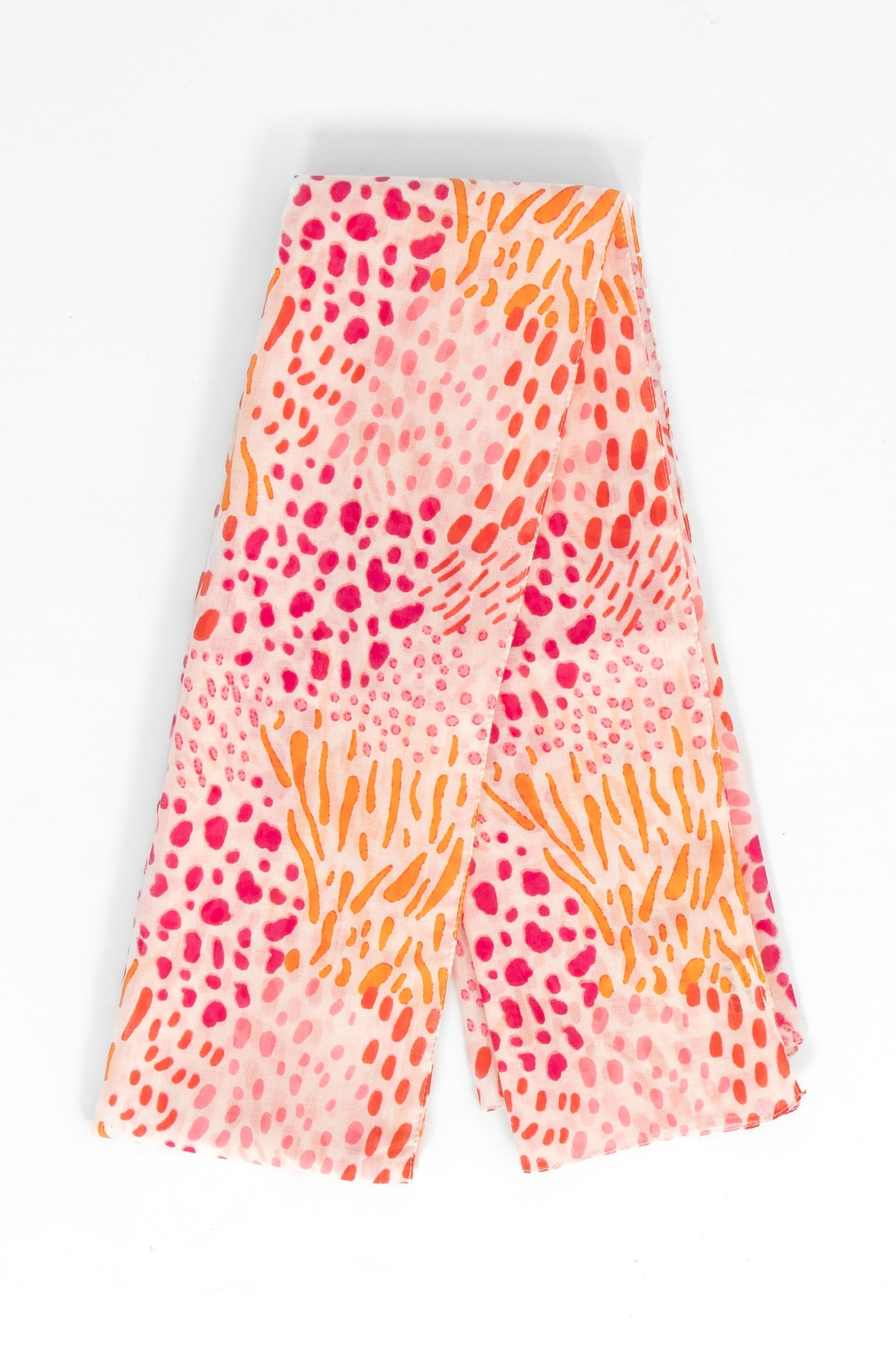 leilani-lightweight-cotton-scarf-pink-spotted-abstract-print-folded-pattern-covers-design
