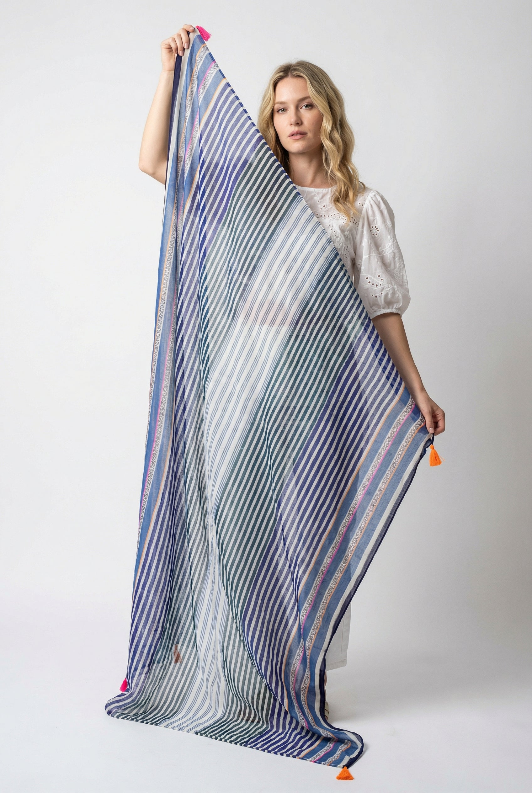 Blue-striped-cotton-scarf