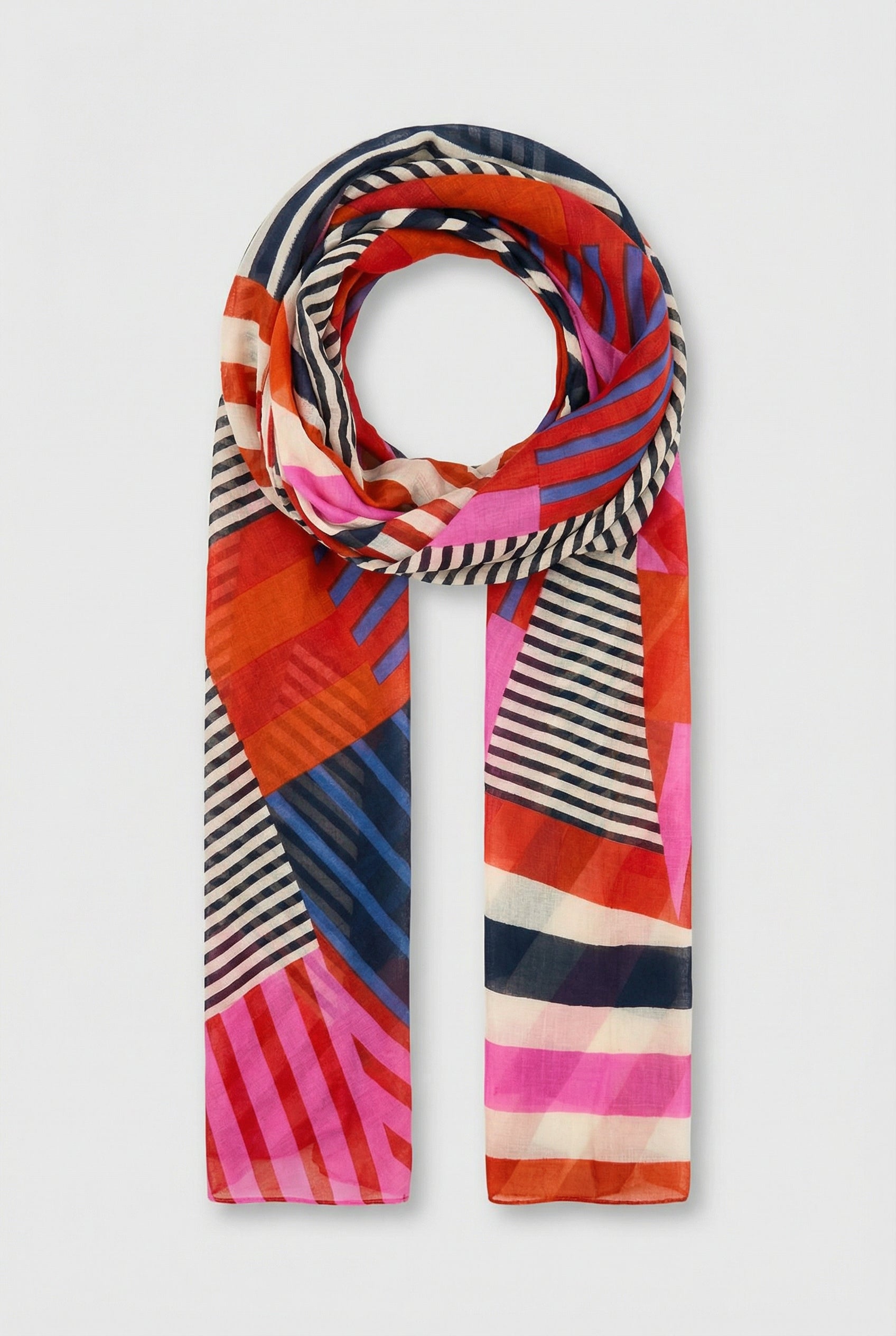 Pink-block-stripe-cotton-scarf