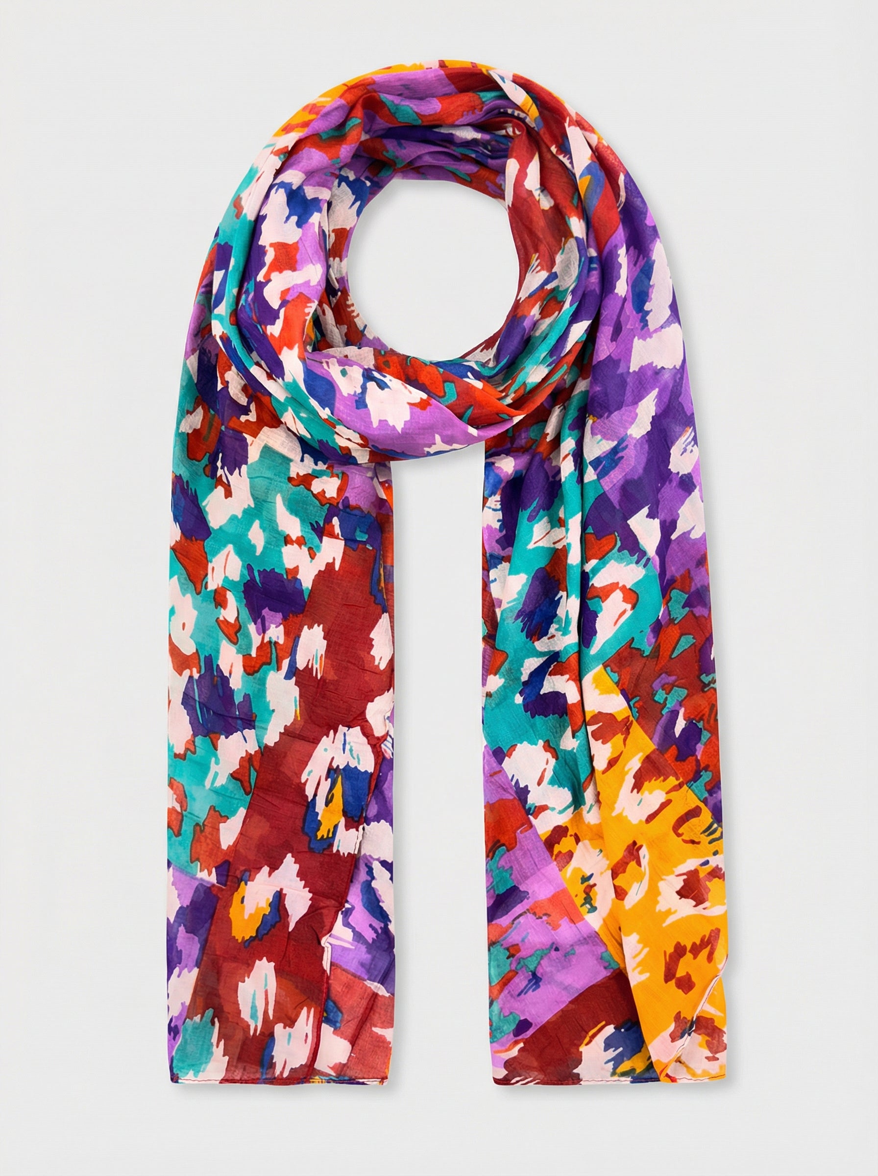 Pink-and-orange-leopard-print-cotton-scarf