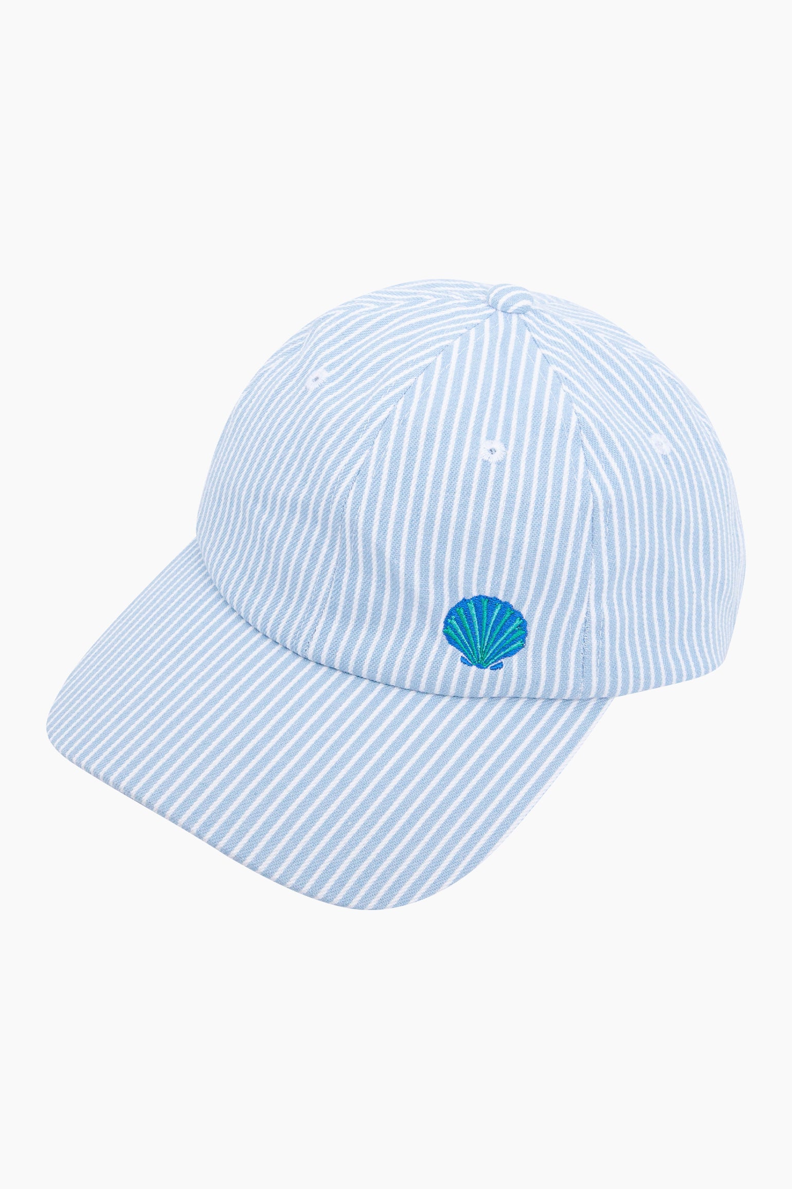 Seashell-Striped-Baseball-Cap-in-Blue-Front