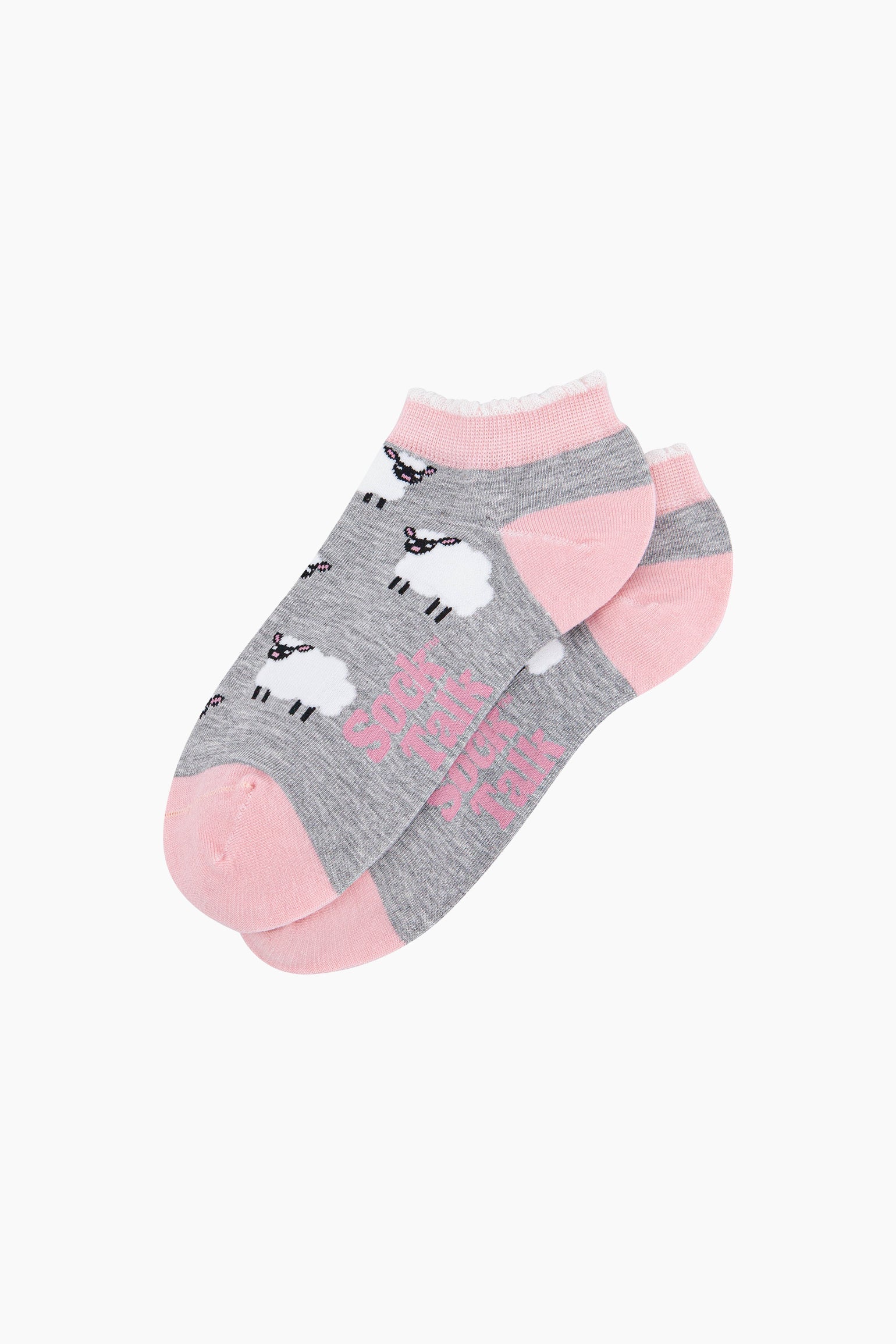Sheep-Bamboo-Trainer-Socks-in-Grey-Marl-Lying-Flat