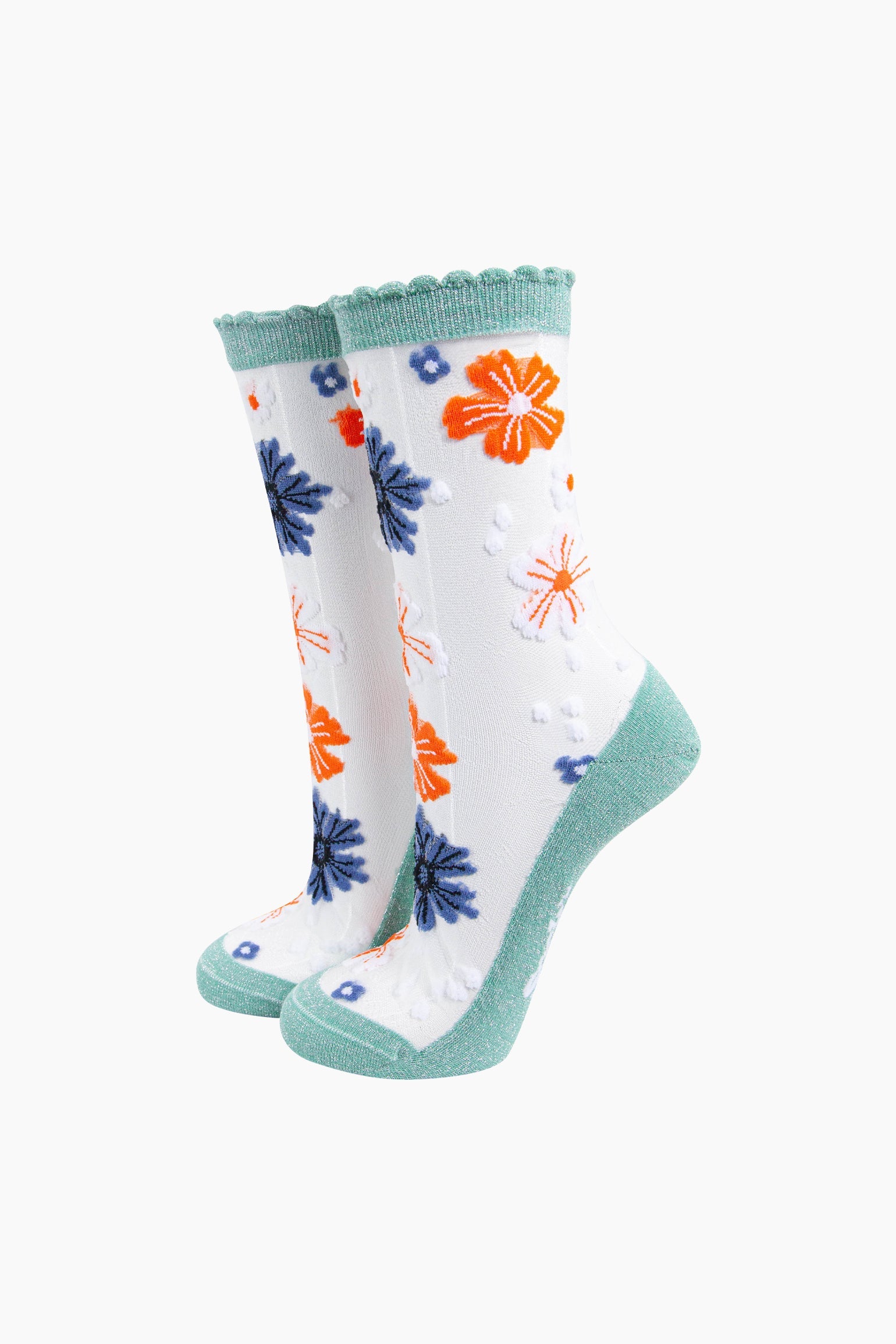Bold-Floral-Combed-Cotton-Sheer-Pop-Socks-in-Sage-Green-Mannequin