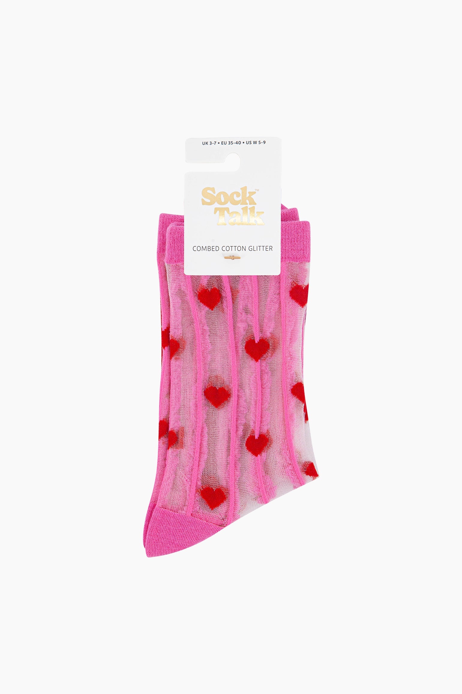 Hearts-Stripes-Combed-Cotton-Sheer-Pop-Socks-in-Pink/Red-In-Packaging