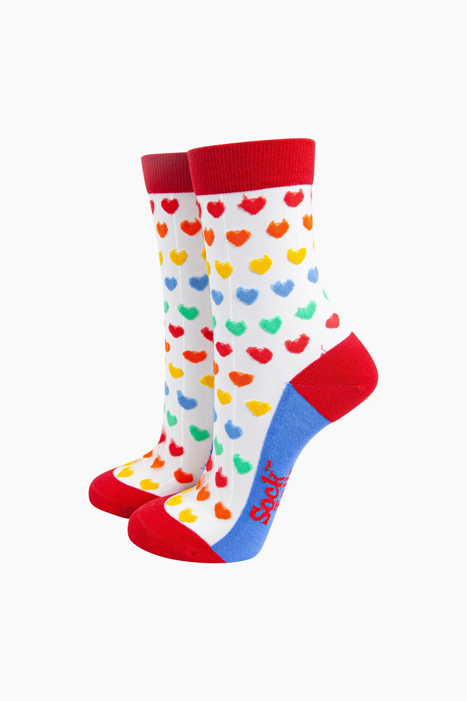 Rainbow-Love-Hearts-Combed-Cotton-Sheer-Pop-Socks-Mannequin