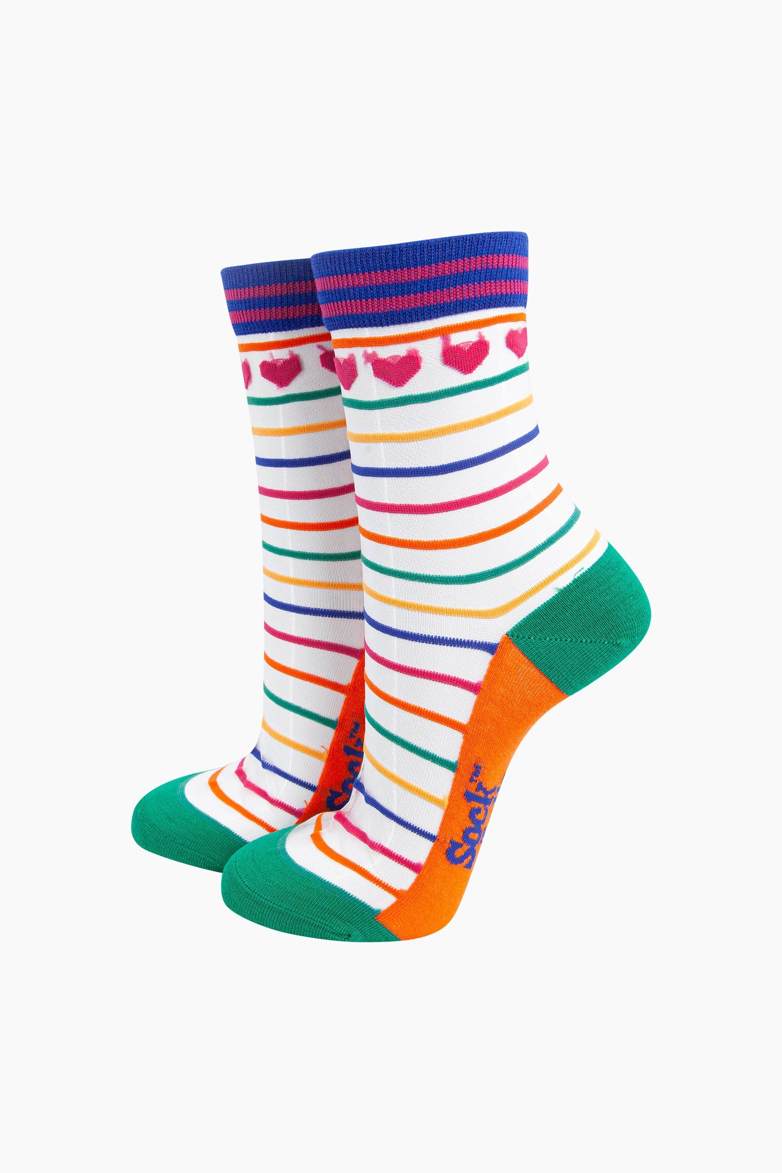 Hearts-Rainbow-Stripes-Combed-Cotton-Sheer-Pop-Socks-Mannequin