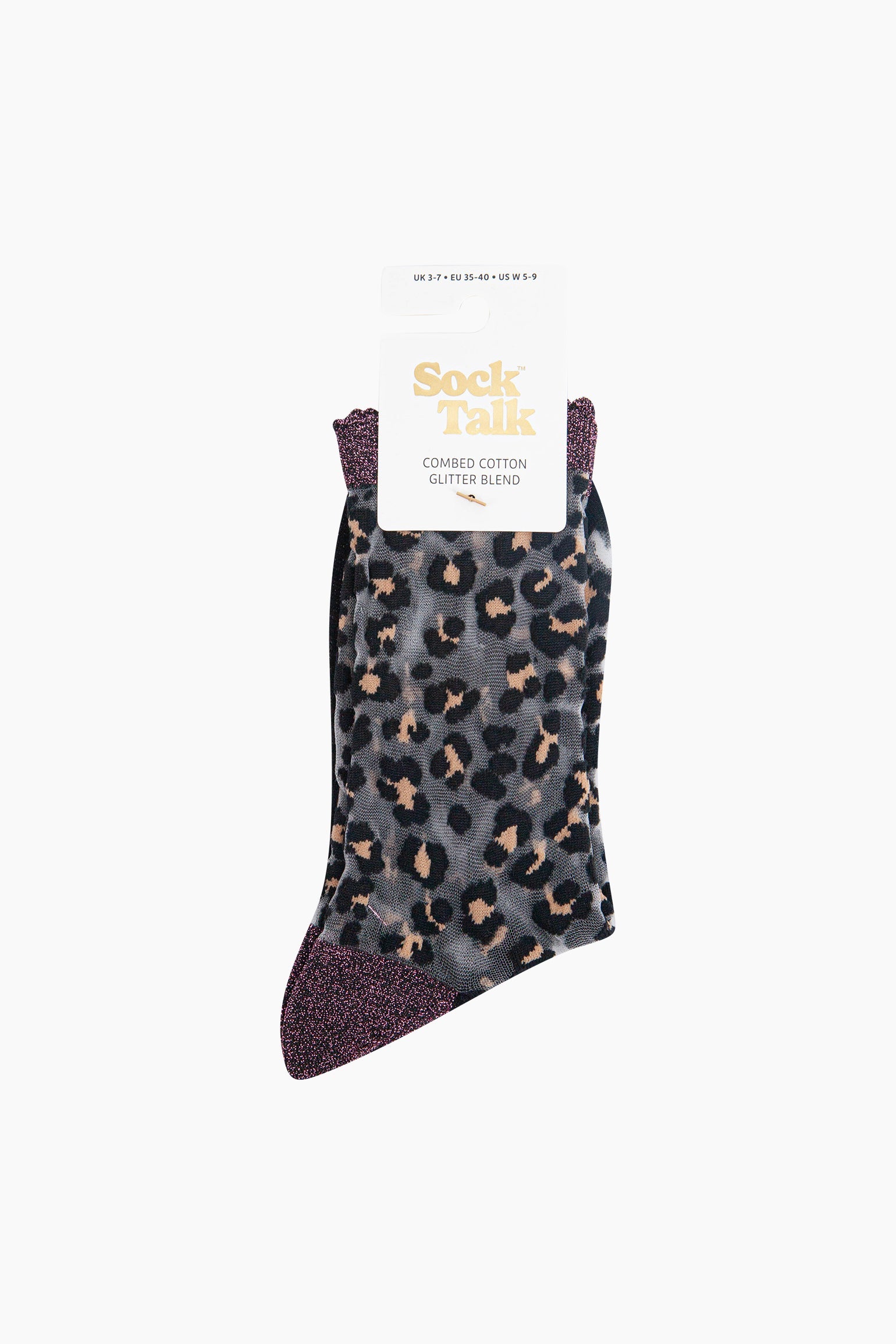 Leopard-Print-Combed-Cotton-Sheer-Pop-Socks-in-Black-In-Packaging