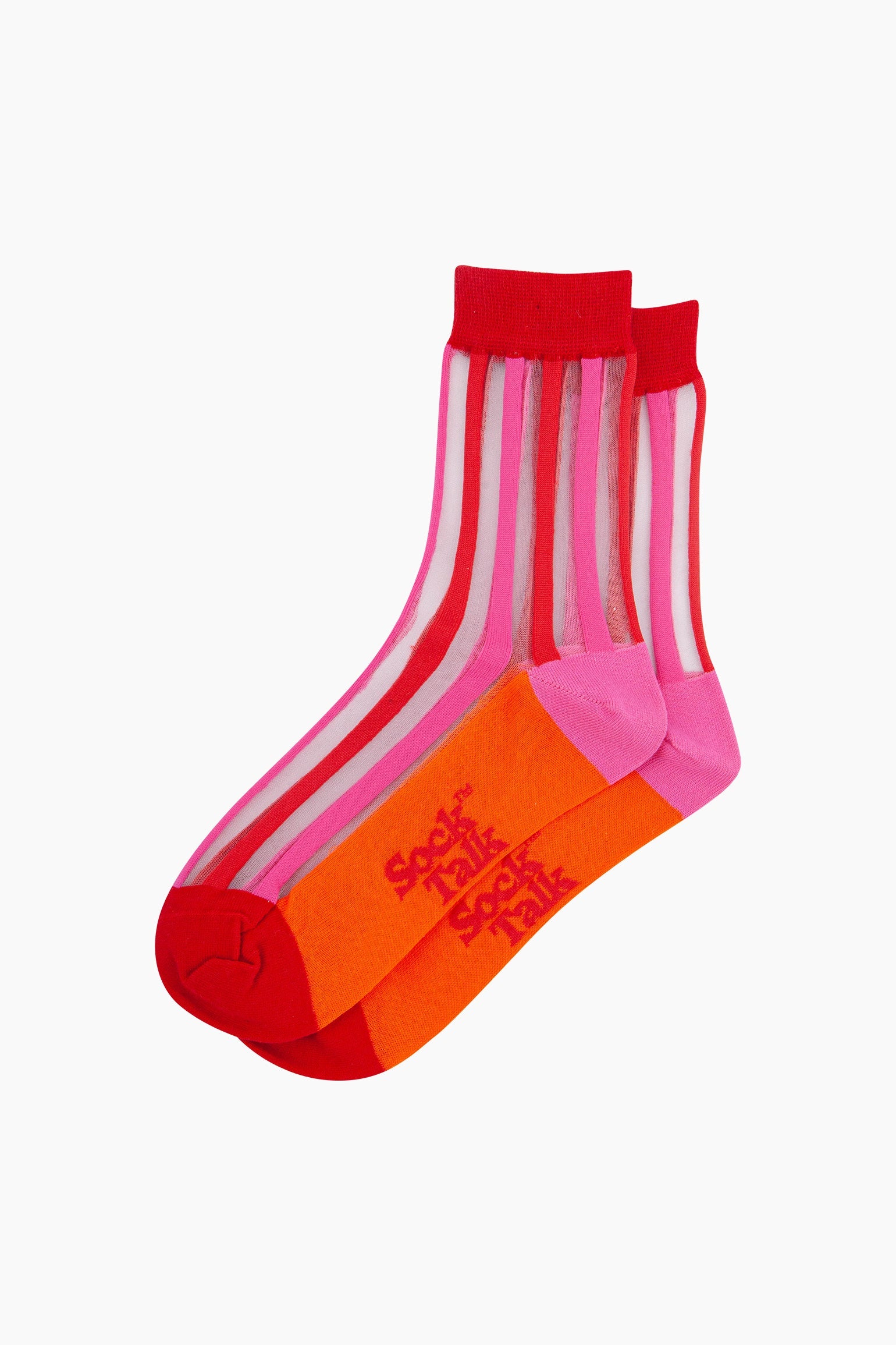 Stripe-Sheer-and-Combed-Cotton-in-Red/Orange-Laid-Flat