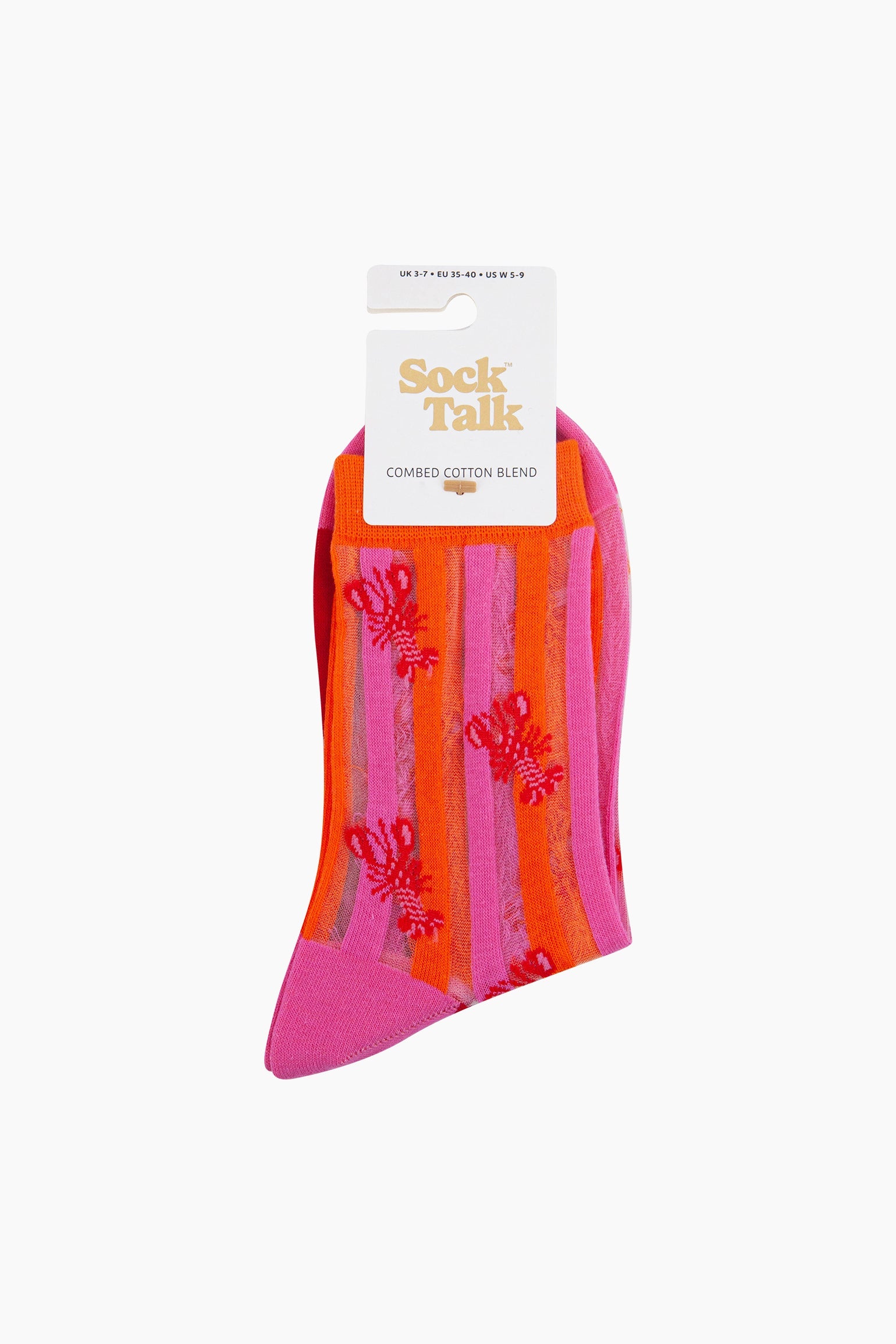Lobster-Stripes-Combed-Cotton-Sheer-Pop-Socks-in-Pink-Red-In-Packaging