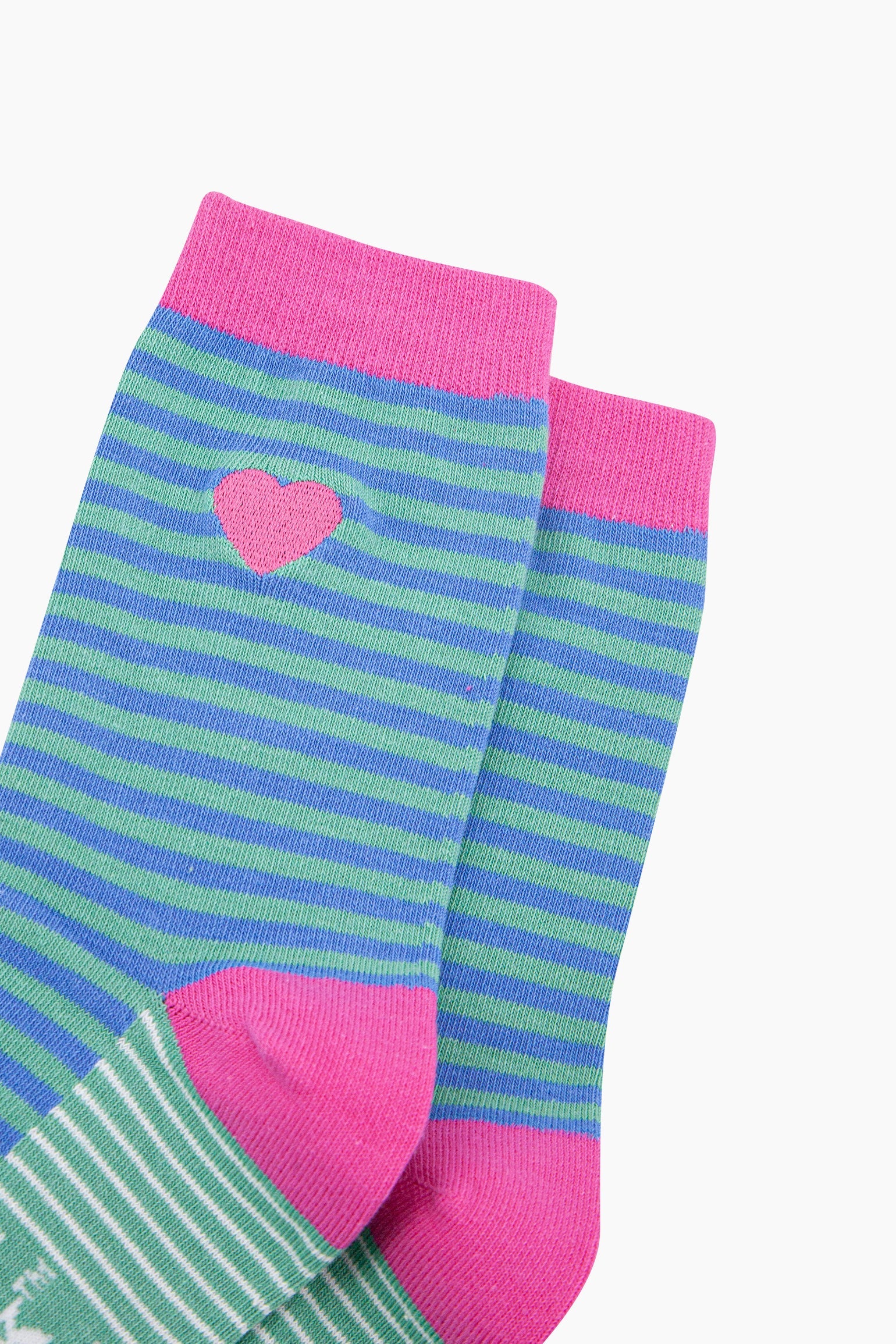 Embroidered-Heart-Striped-Combed-Cotton-Socks-in-Blue-Closeup