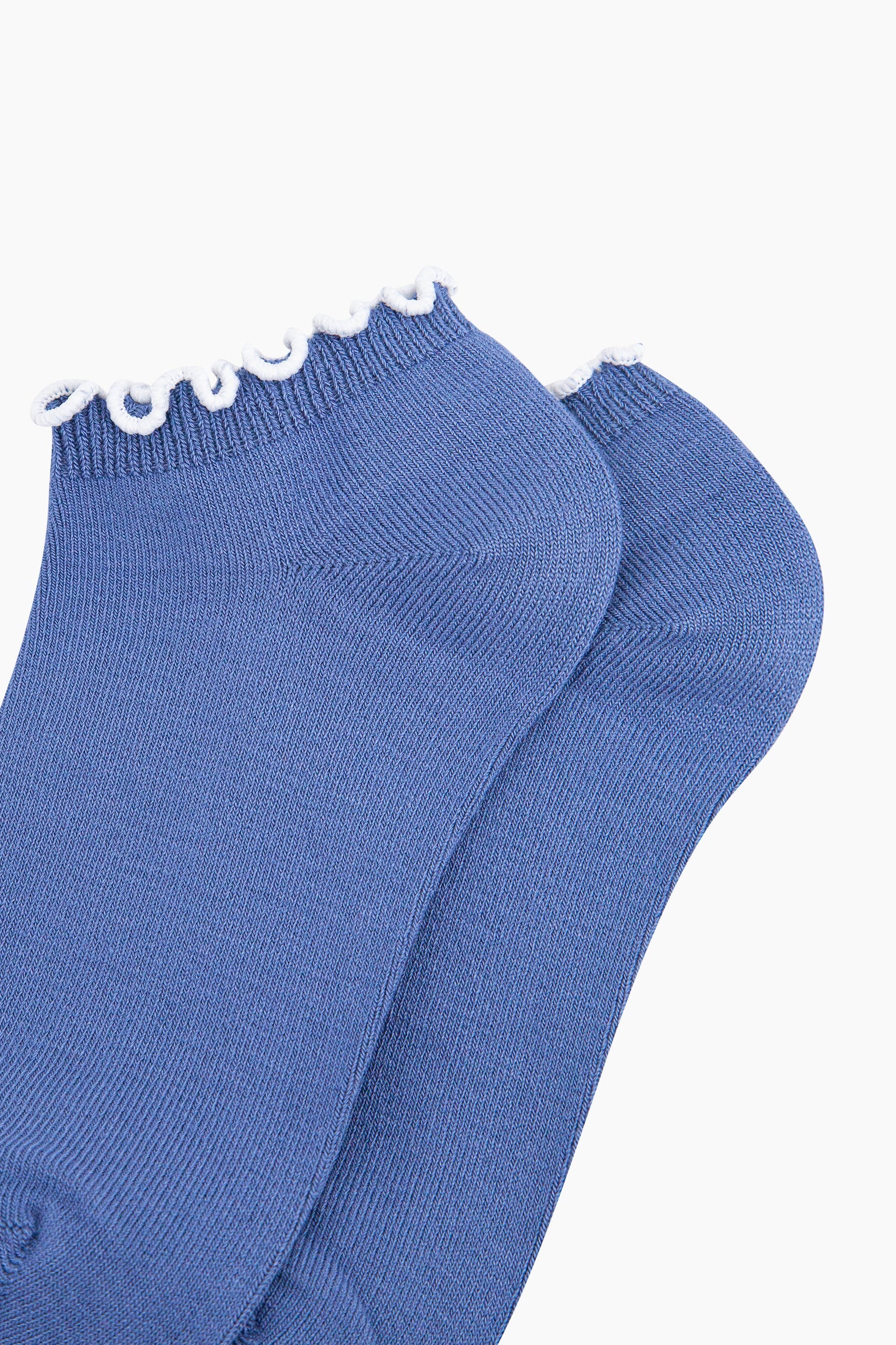 Frilly-Trim-Bamboo-Trainer-Socks-in-Blue-White-Closeup