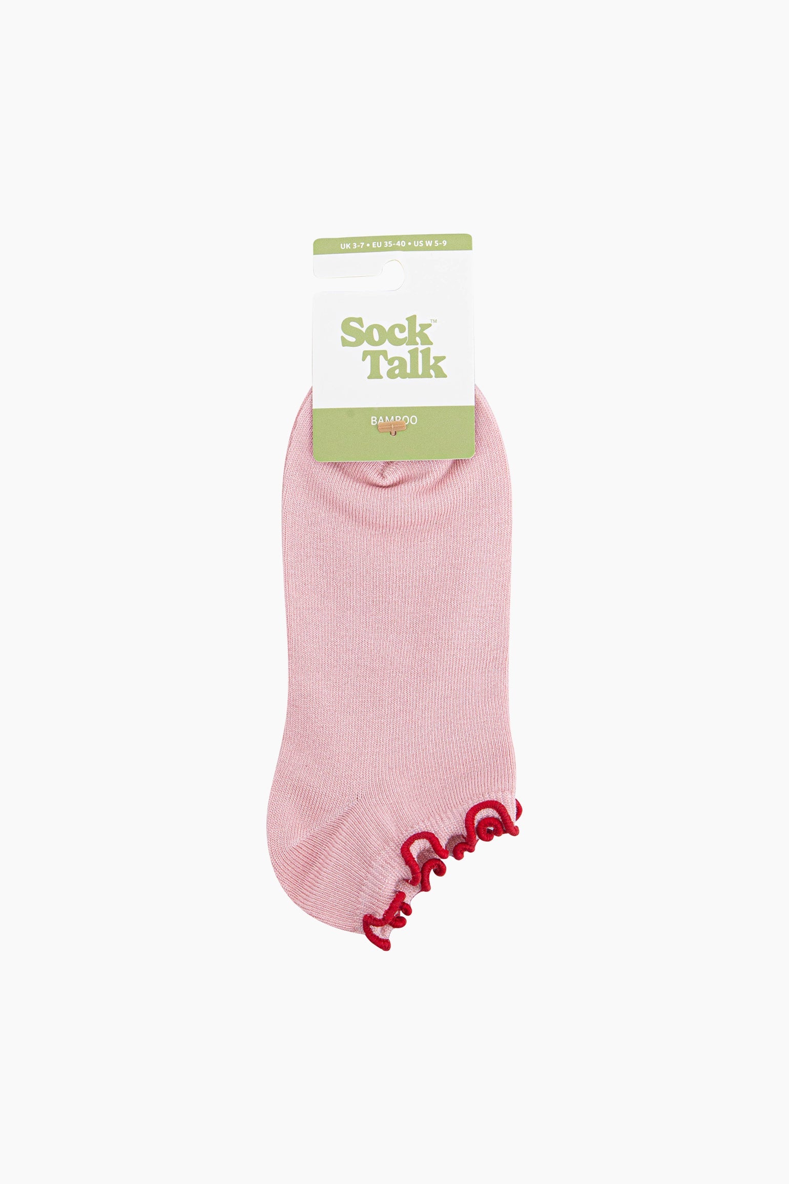 Frilly-Trim-Bamboo-Trainer-Socks-in-Pink-Red-In-Packaging