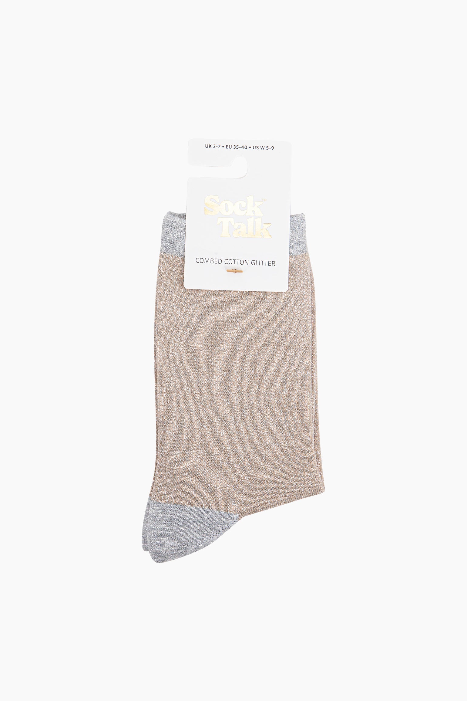 Polka-Dots-Combed-Cotton-Glitter-Socks-in-Beige-Grey-in-packaging