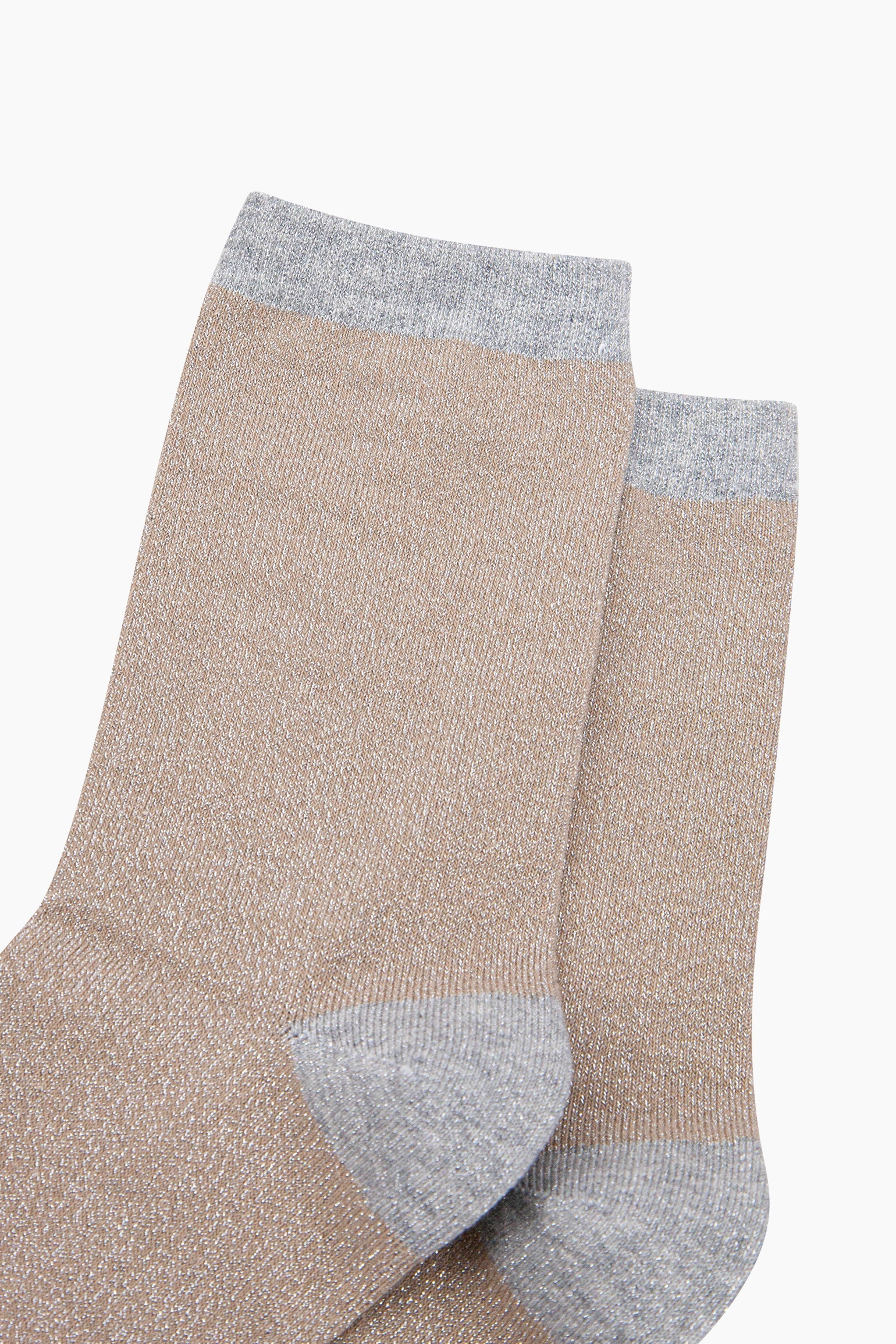Polka-Dots-Combed-Cotton-Glitter-Socks-in-Beige-Grey-close-up