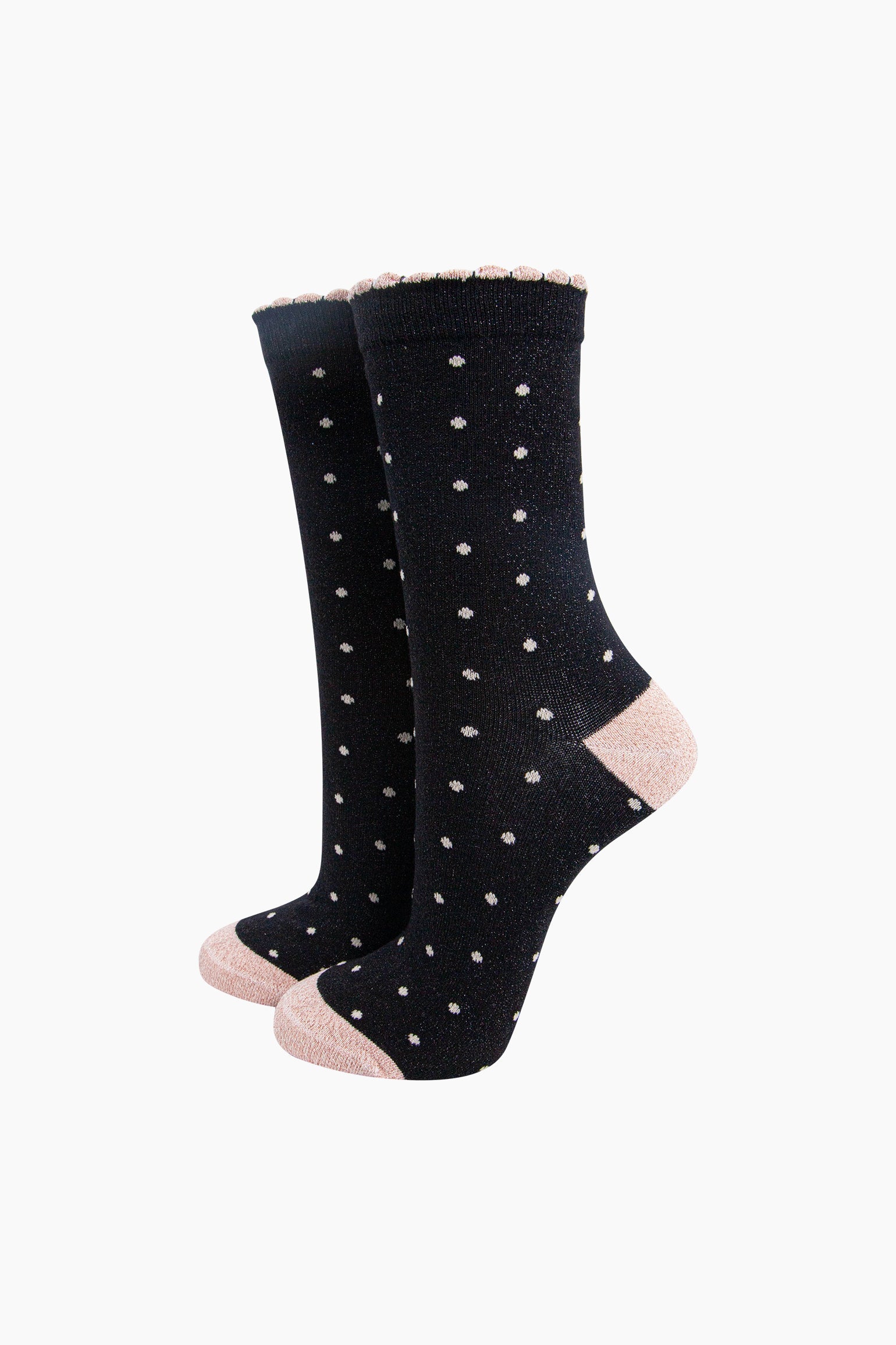 Small-Spots-Combed-Cotton-Glitter-Socks-in-Black-Gold-mannequin