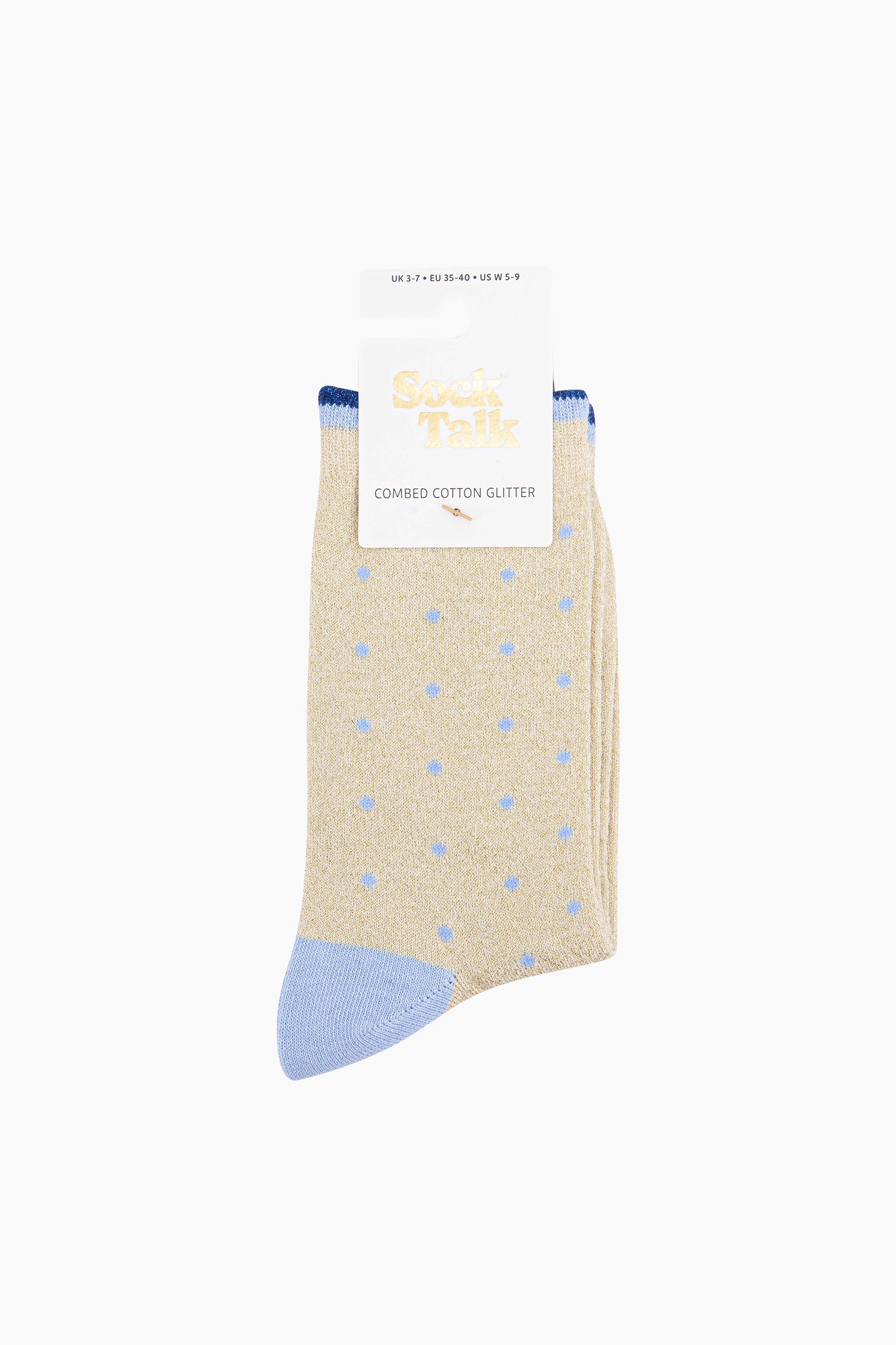 Small-Spots-Combed-Cotton-Glitter-Socks-in-Cream-in-packaging