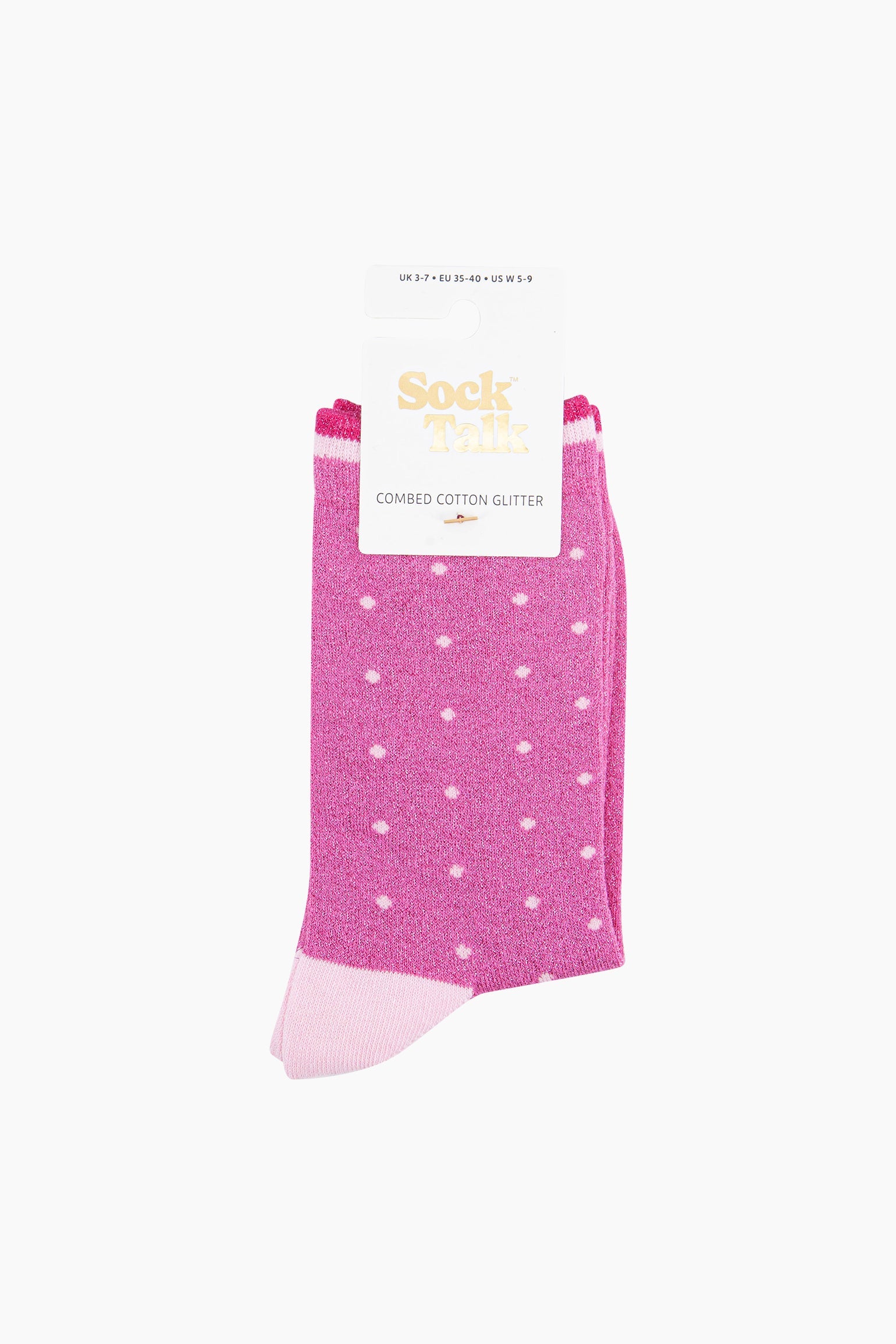 Small-Spots-Combed-Cotton-Glitter-Socks-in-Hot-Pink-in-packaging