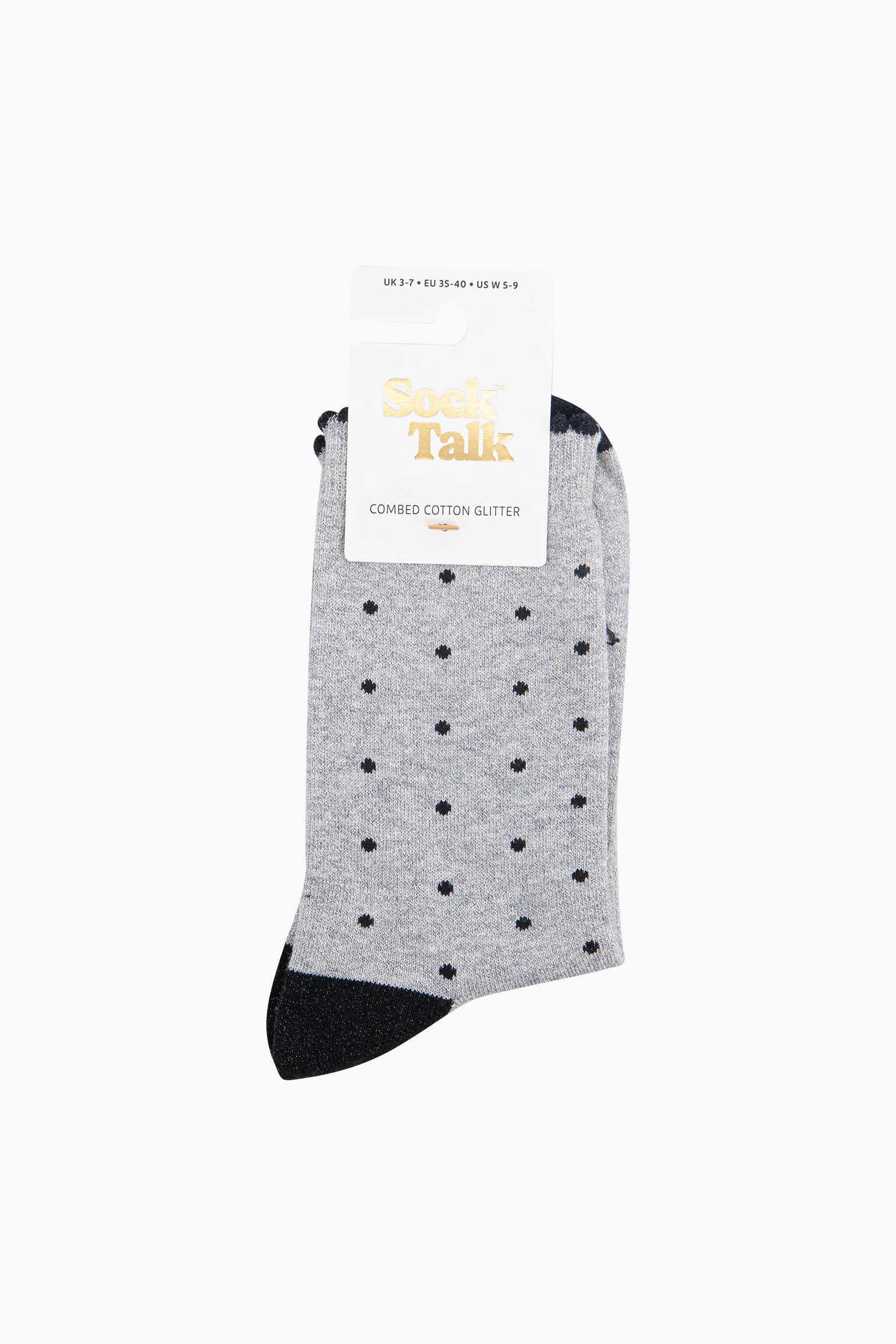 Small-Spots-Combed-Cotton-Glitter-Socks-in-Light-Grey-in-packaging